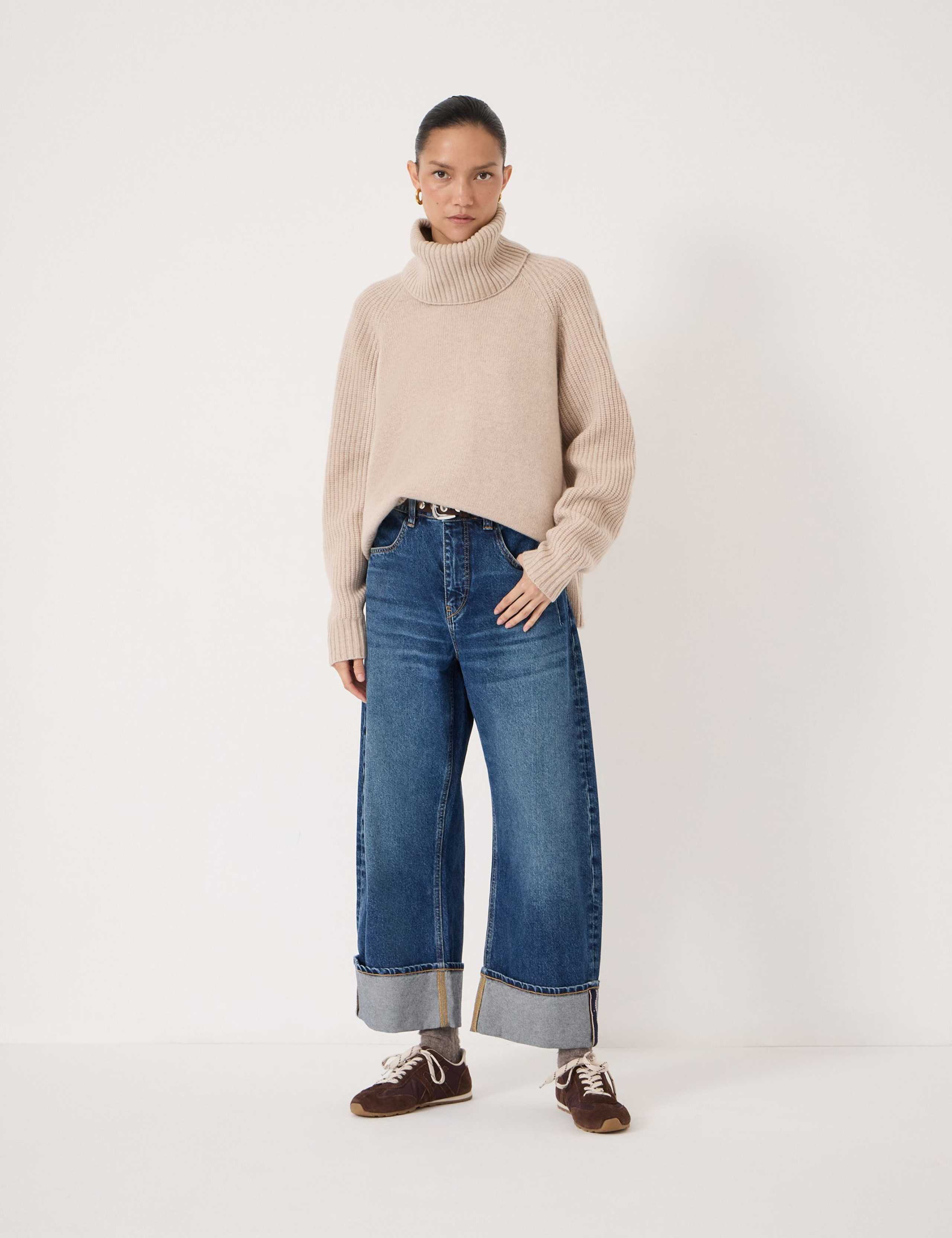 Pure Merino Wool Detachable Roll Neck Jumper 3 of 5