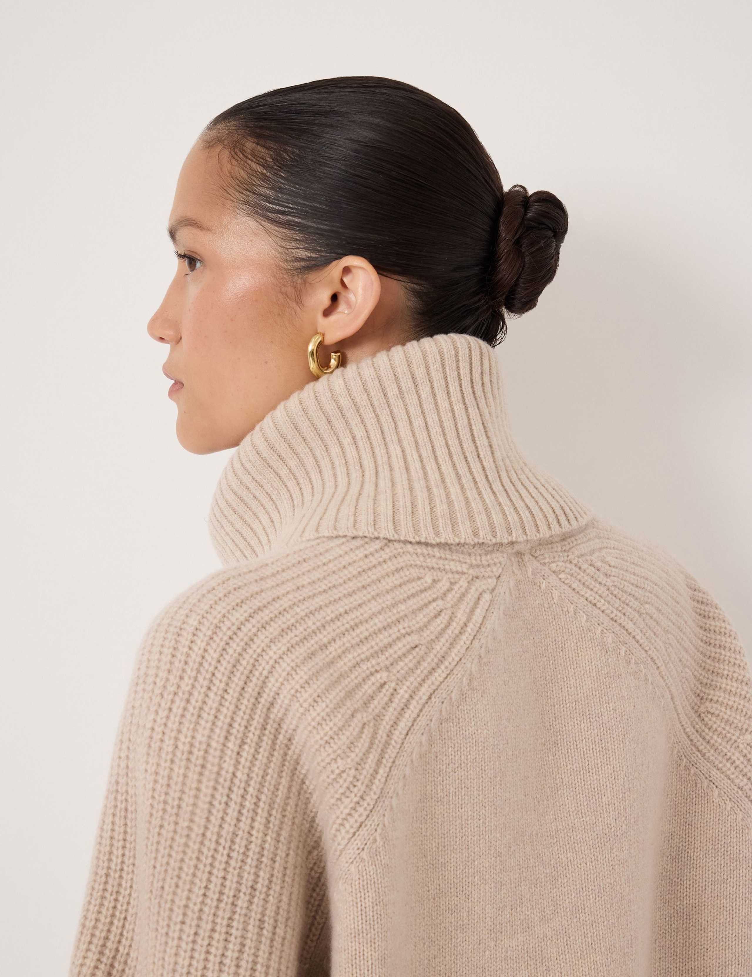 Pure Merino Wool Detachable Roll Neck Jumper 5 of 5