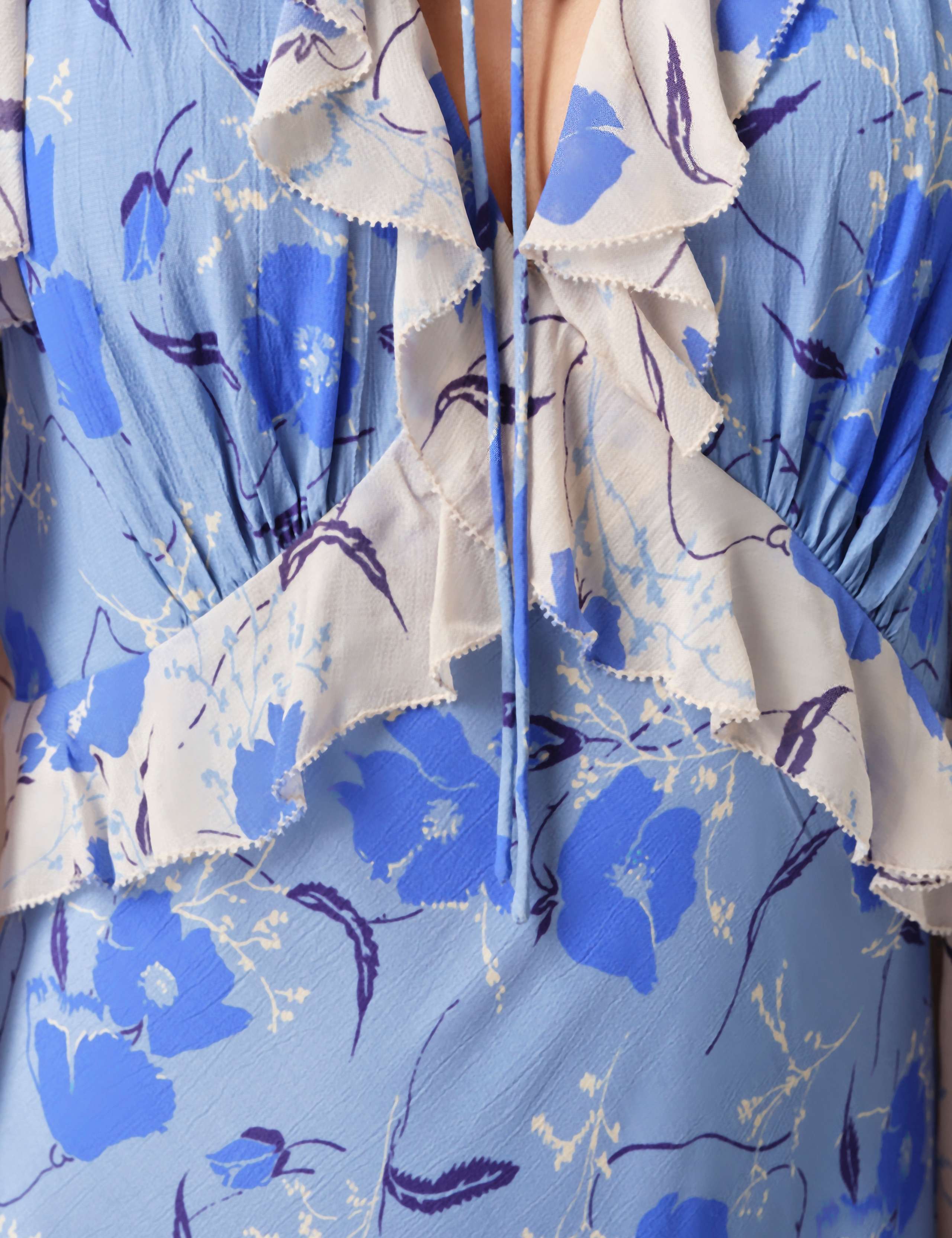 Floral Frill Detail Midi Tea Dress 2 of 6