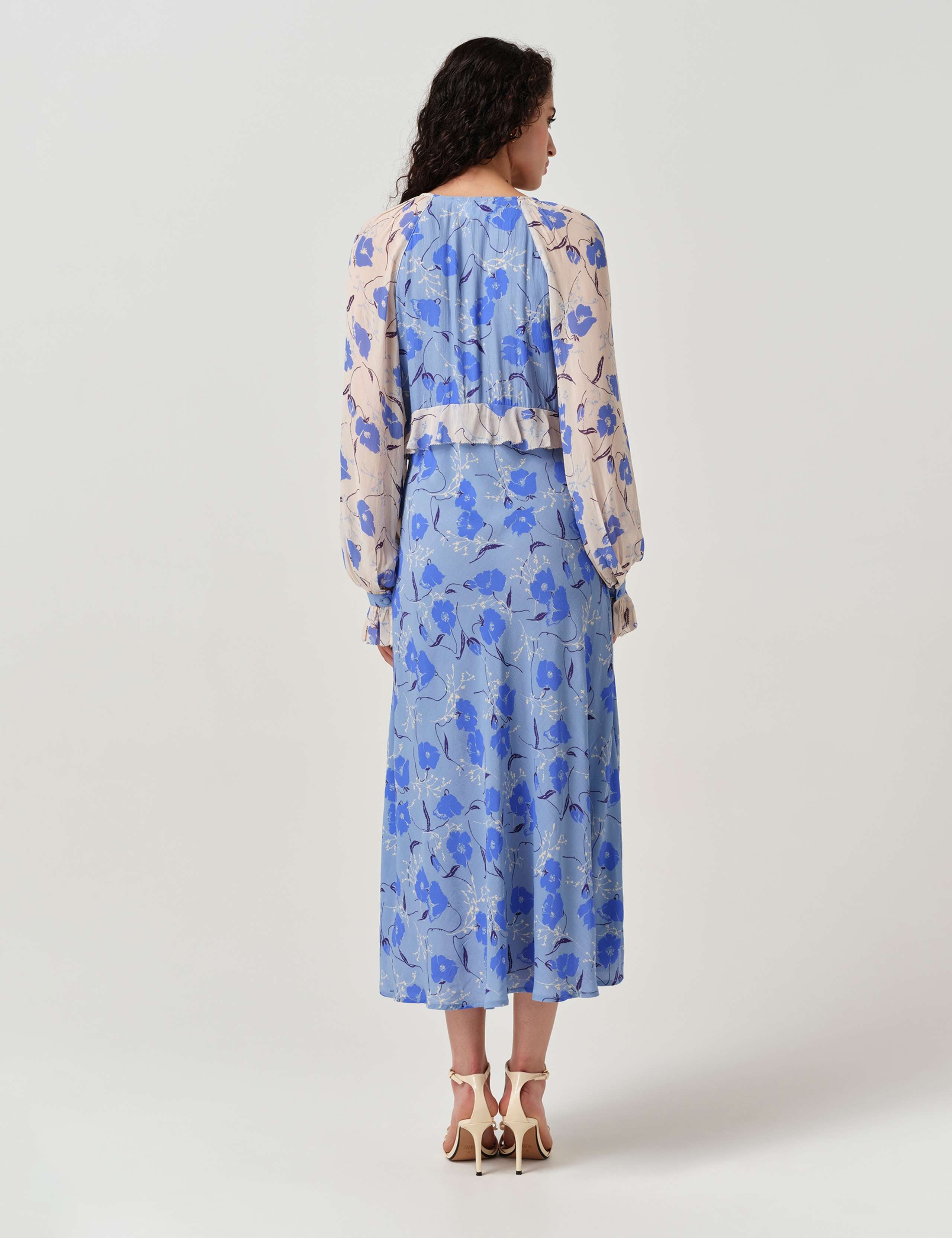 Floral Frill Detail Midi Tea Dress 6 of 6