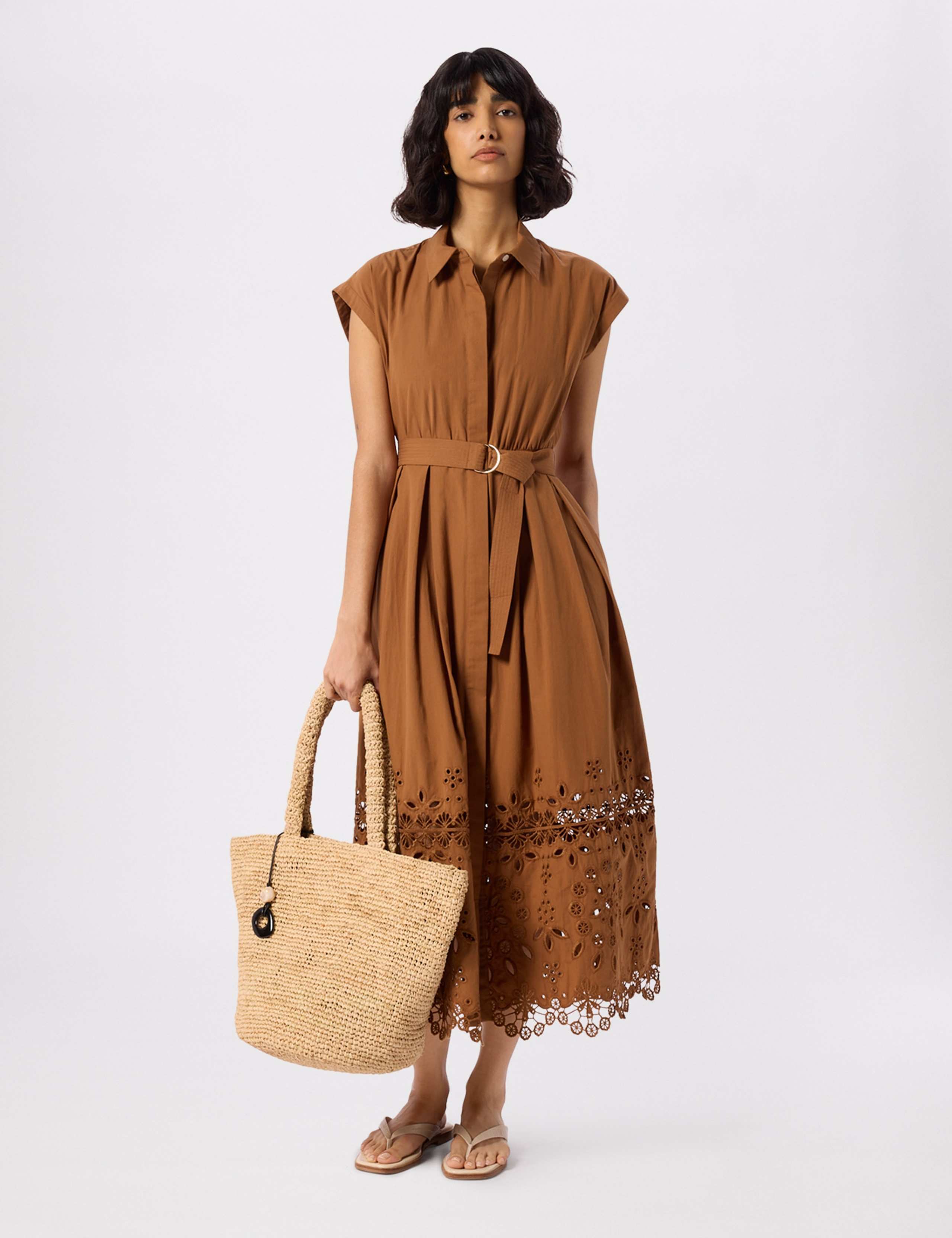 Cotton Broderie Shirt Dress 1 of 6