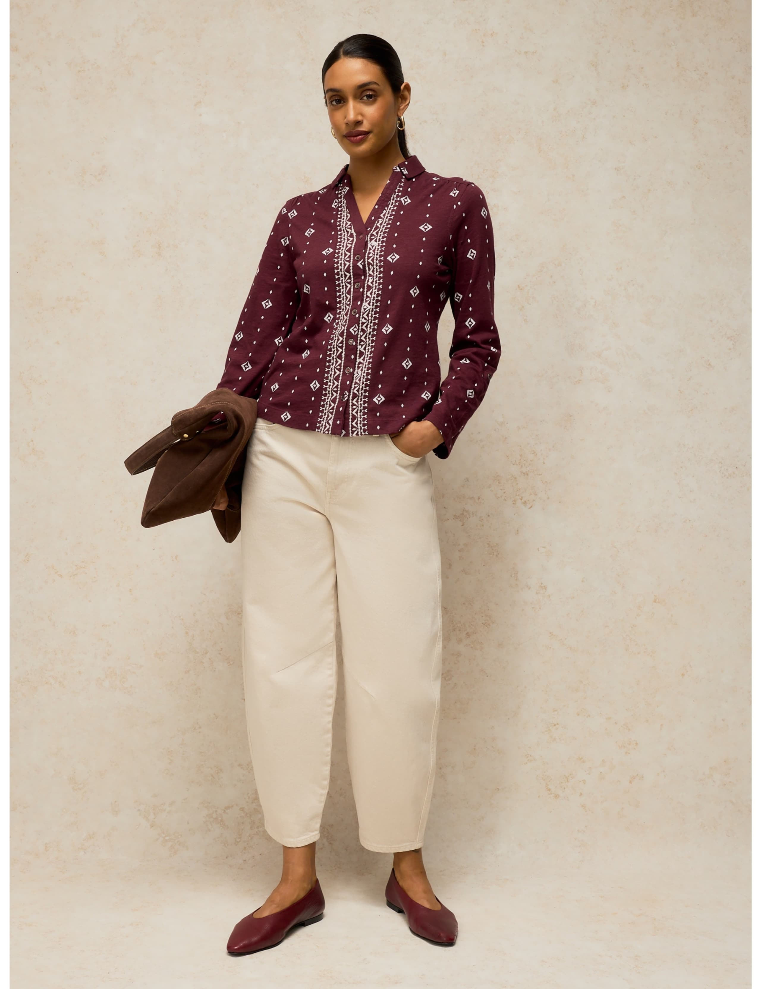 Annie Pure Cotton Embellished Collared Shirt 4 of 6