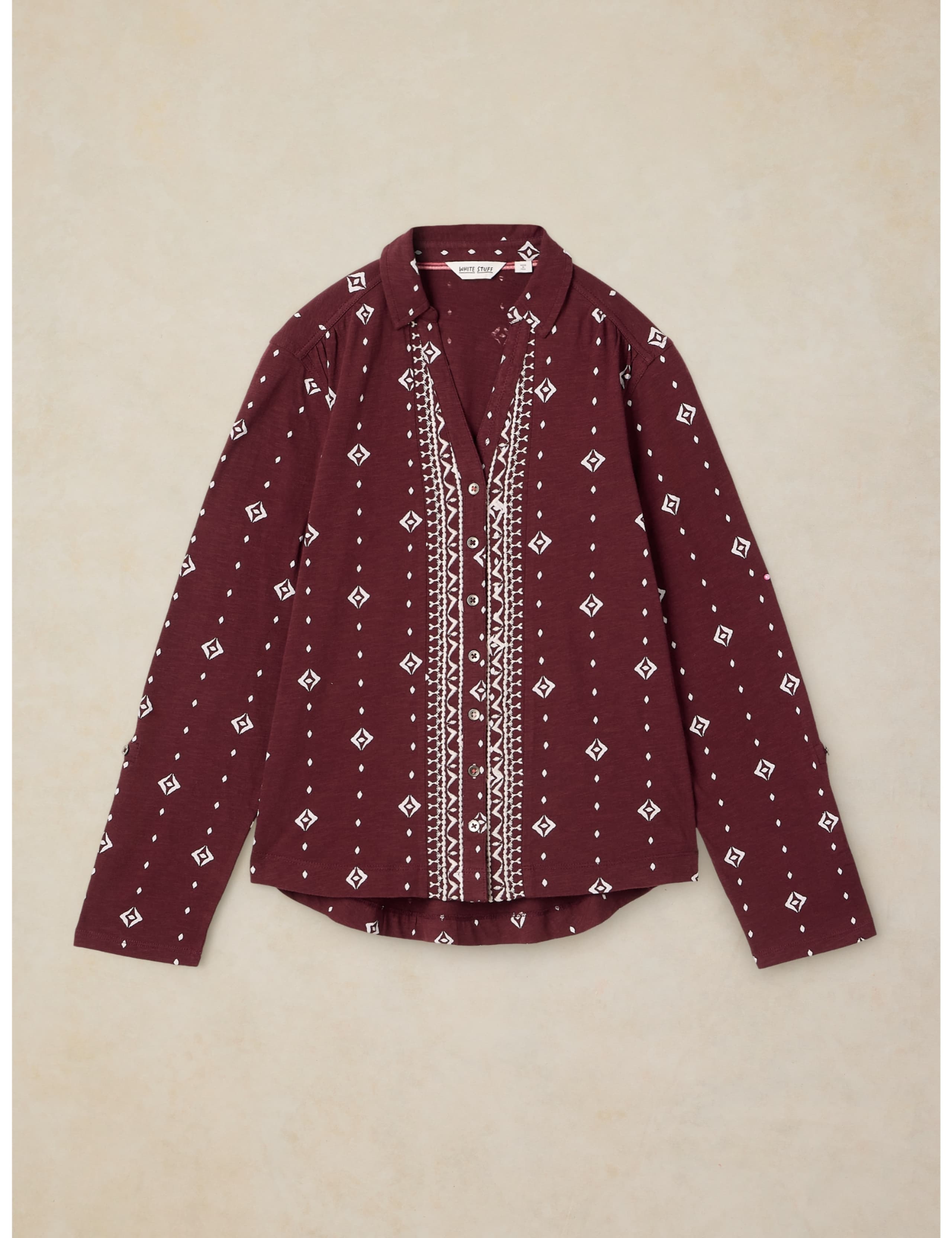 Annie Pure Cotton Embellished Collared Shirt 2 of 6