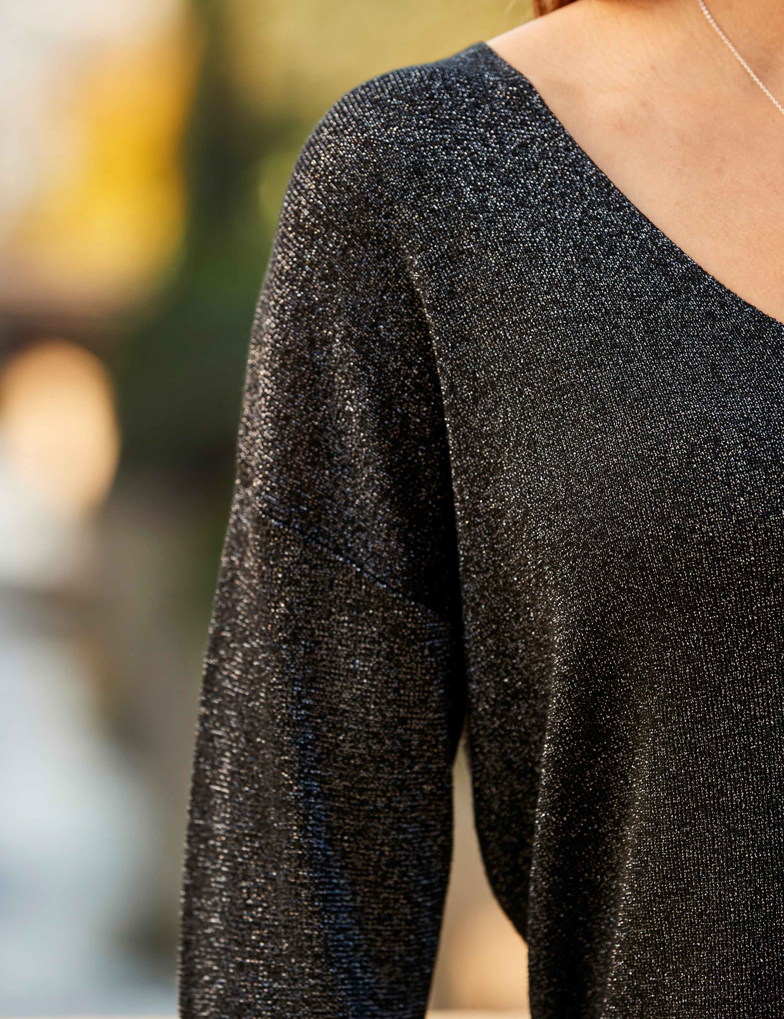 Sparkly V-Neck Metallic Jumper 4 of 5