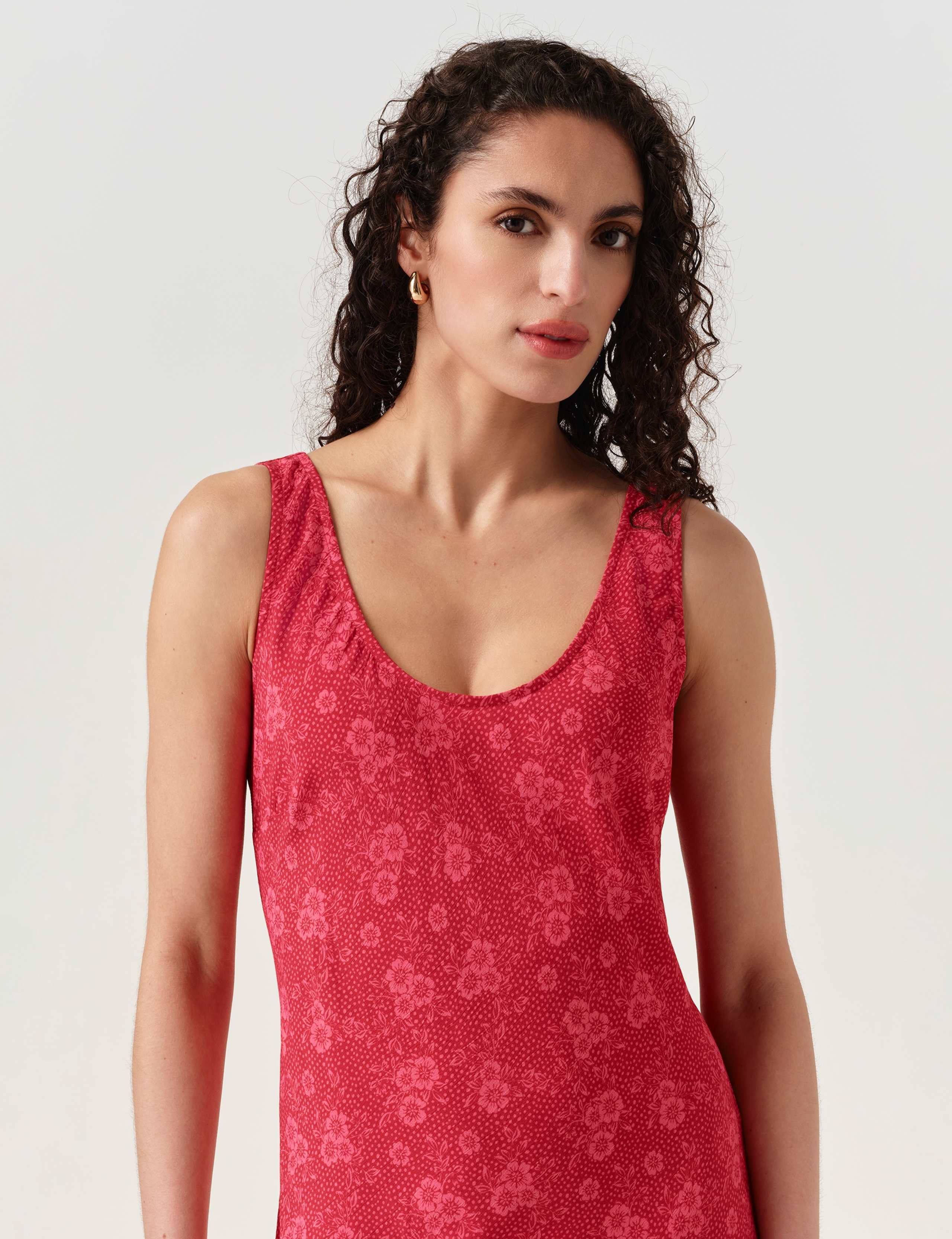 Crepe Floral Midi Slip Dress 2 of 6