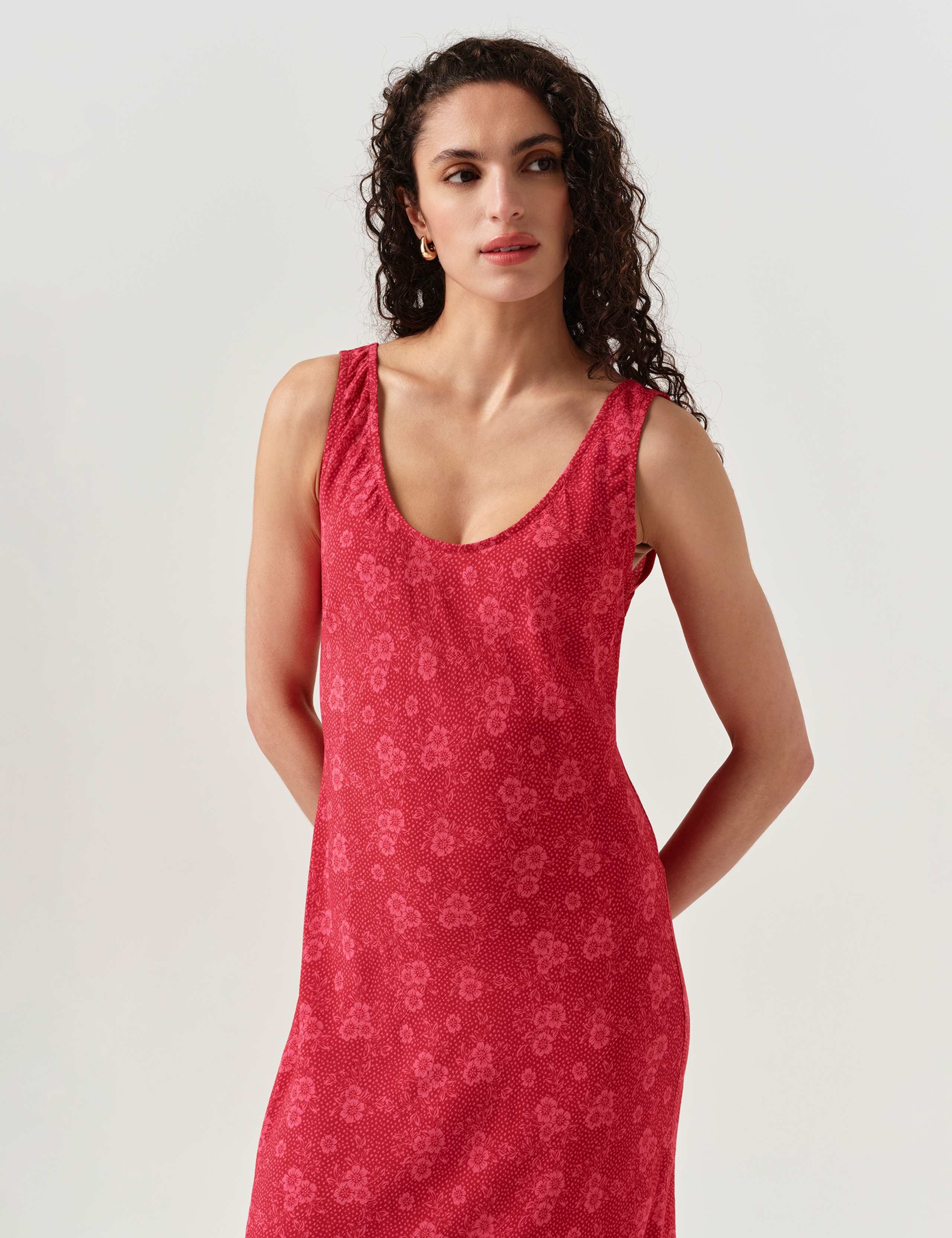 Crepe Floral Midi Slip Dress 6 of 6