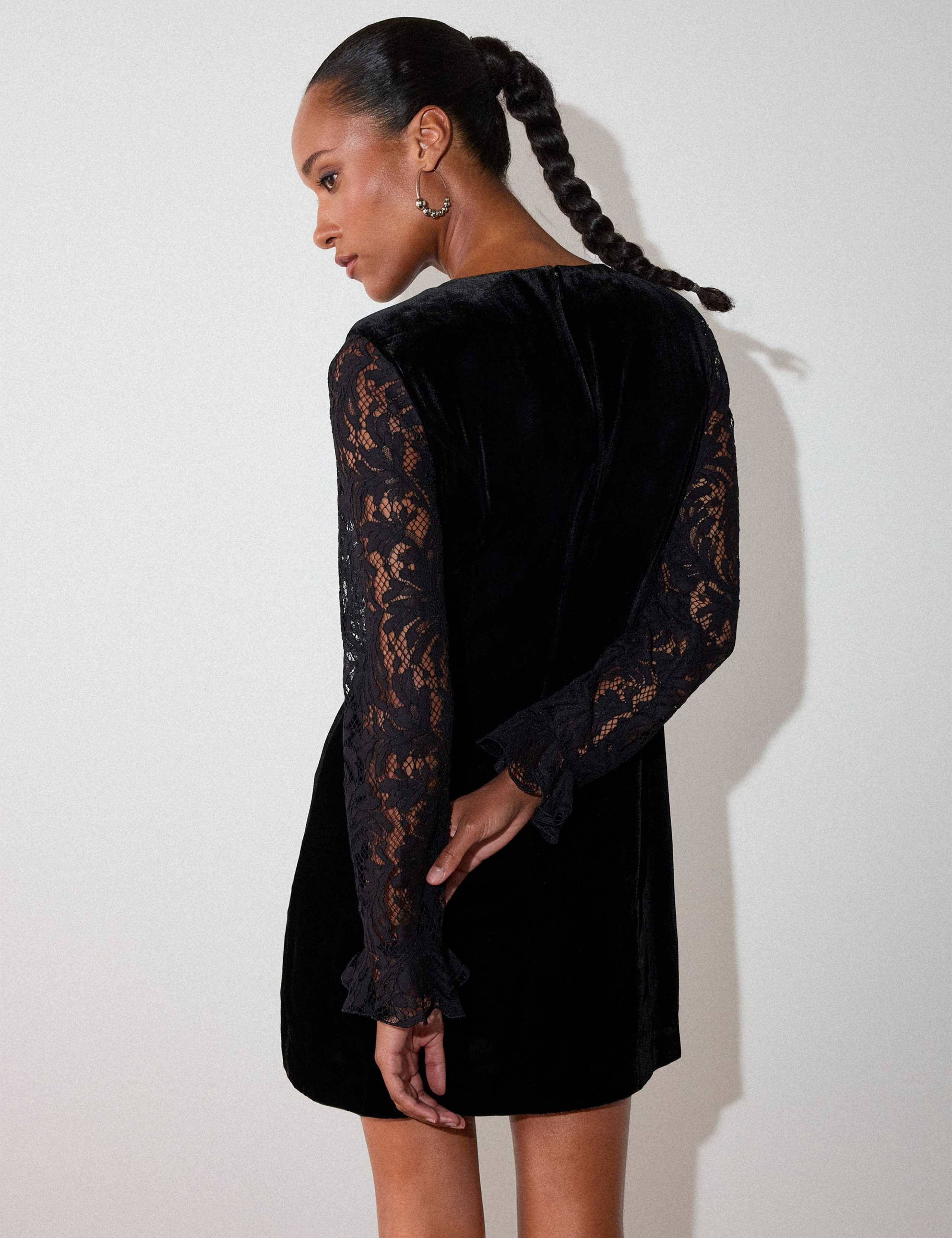 Velvet Lace Mini Bodycon Dress 6 of 6