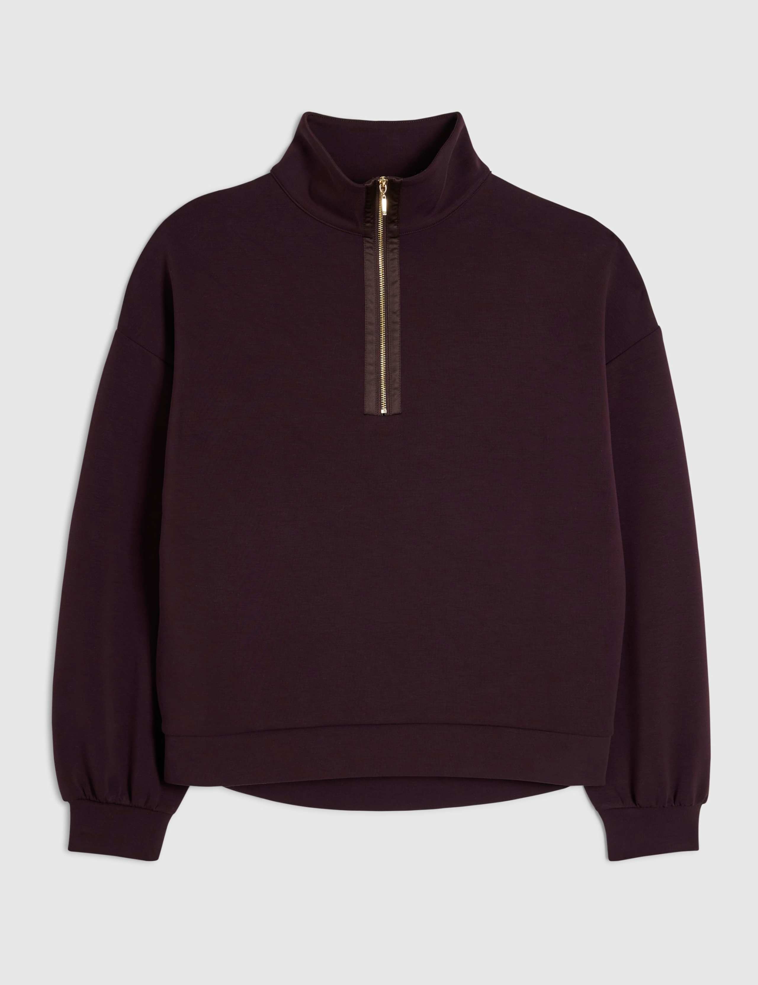Funnel Neck Zip Up Relaxed Sweatshirt 4 of 6