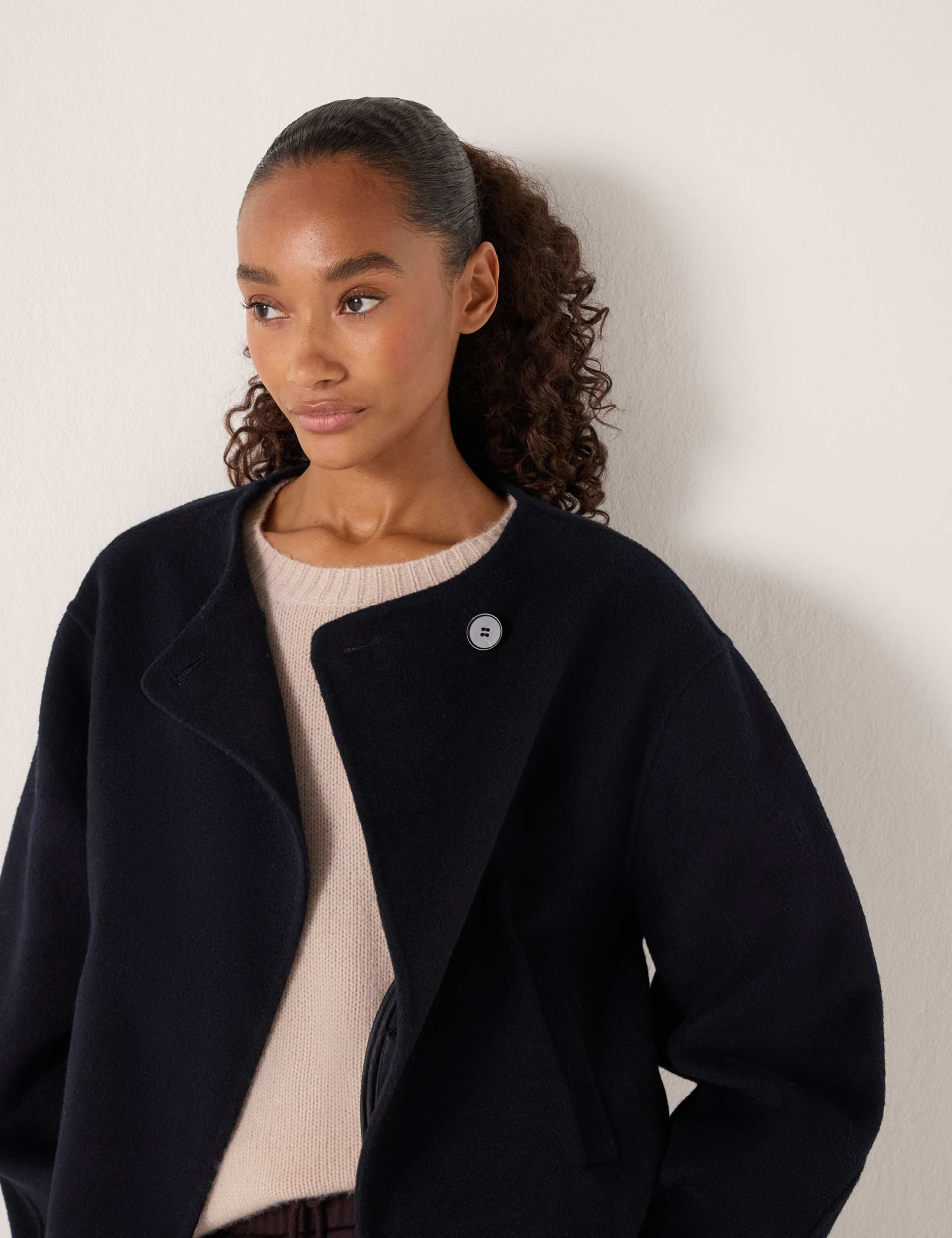 Pure Wool Double Faced Collarless Jacket 5 of 6
