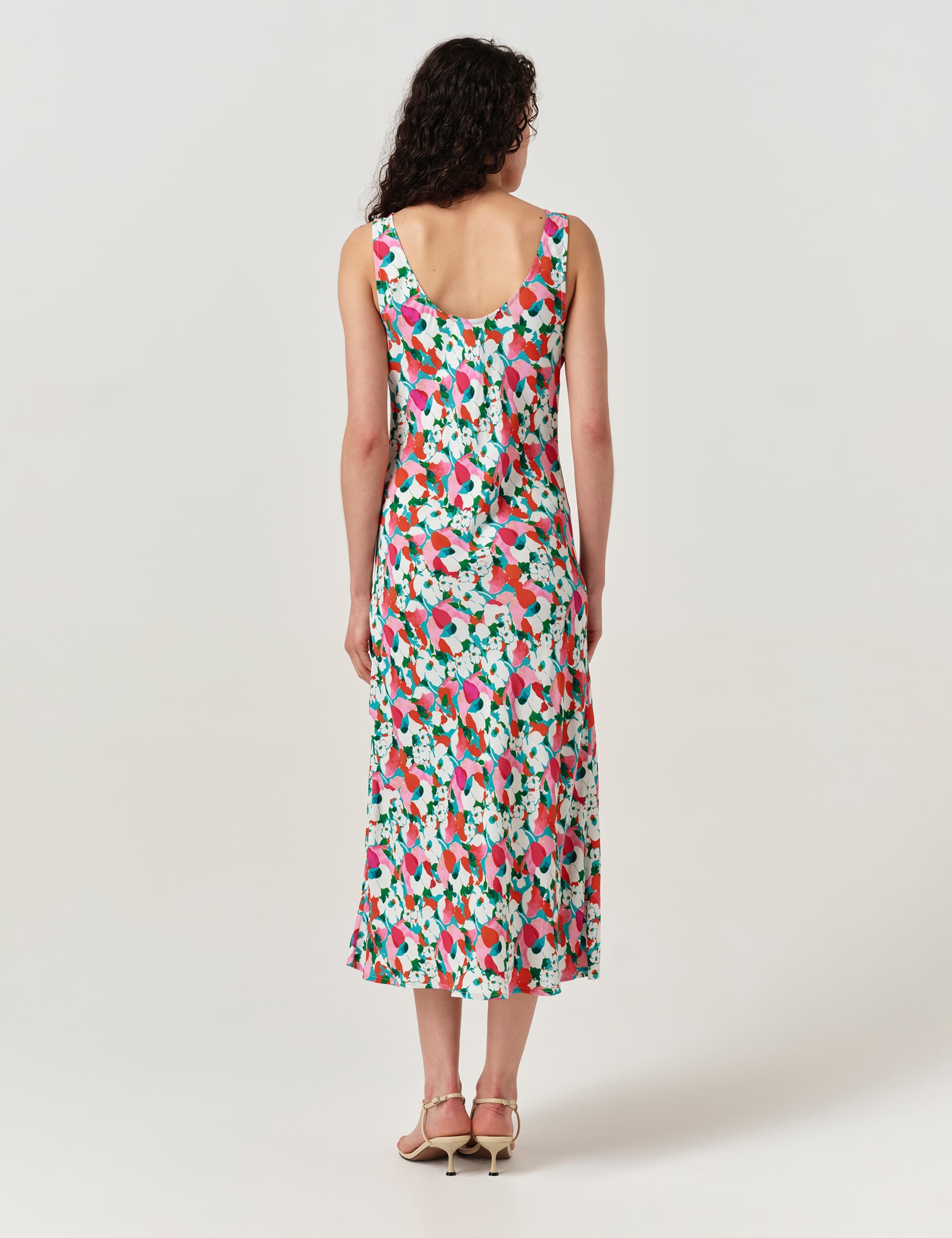 Crepe Floral Scoop Neck Midi Slip Dress 4 of 7