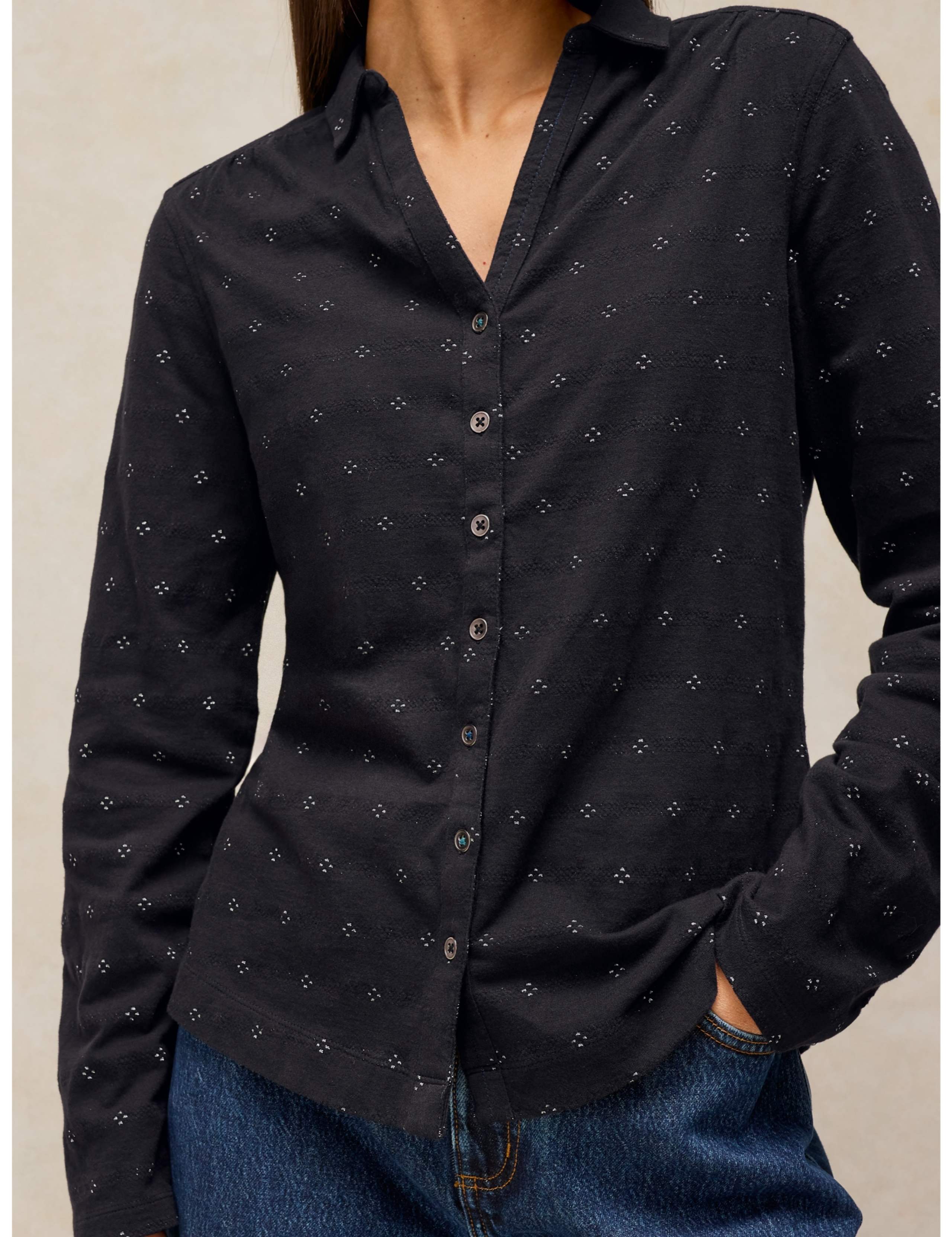 Annie Cotton Rich Embellished Collared Shirt 5 of 6
