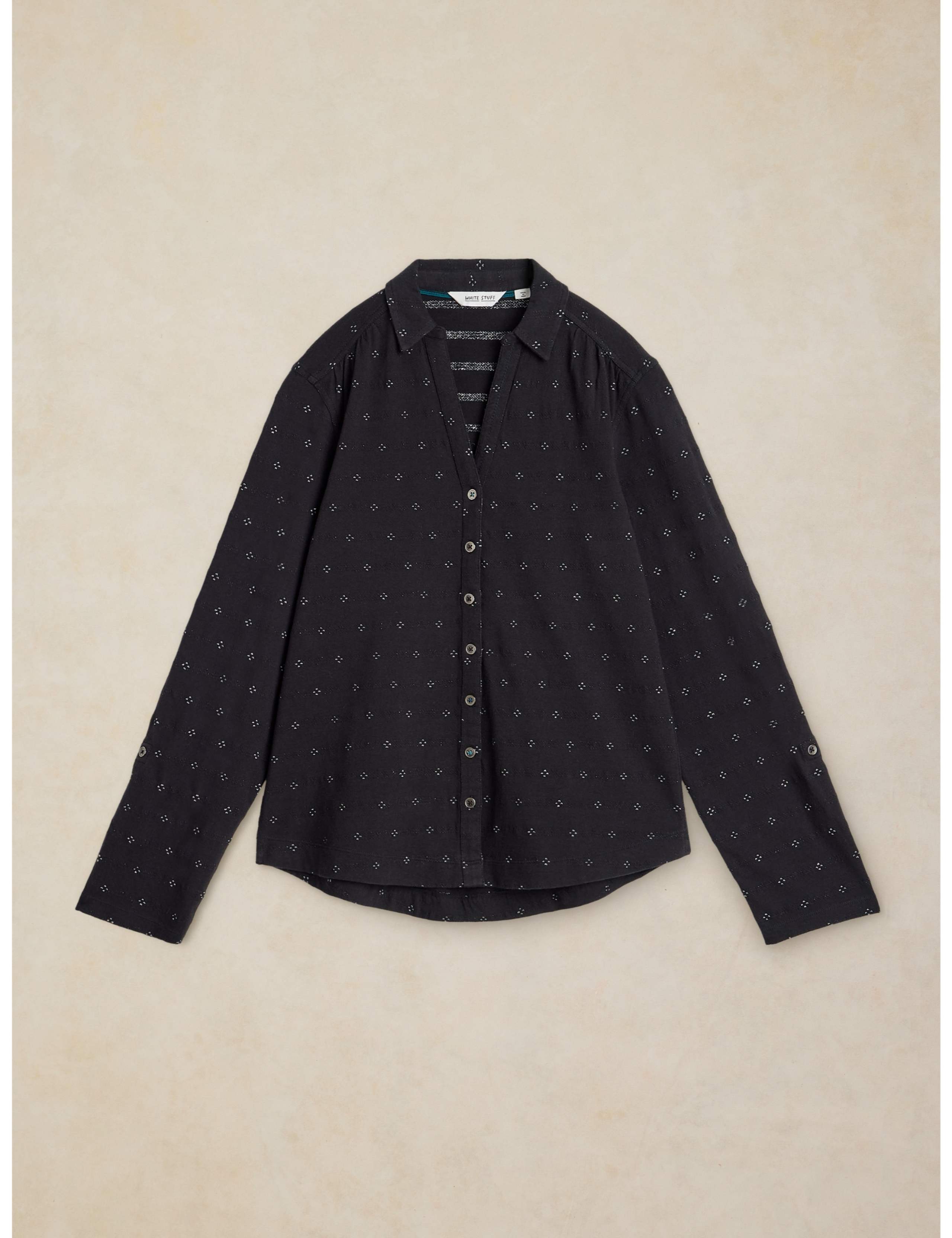 Annie Cotton Rich Embellished Collared Shirt 2 of 6
