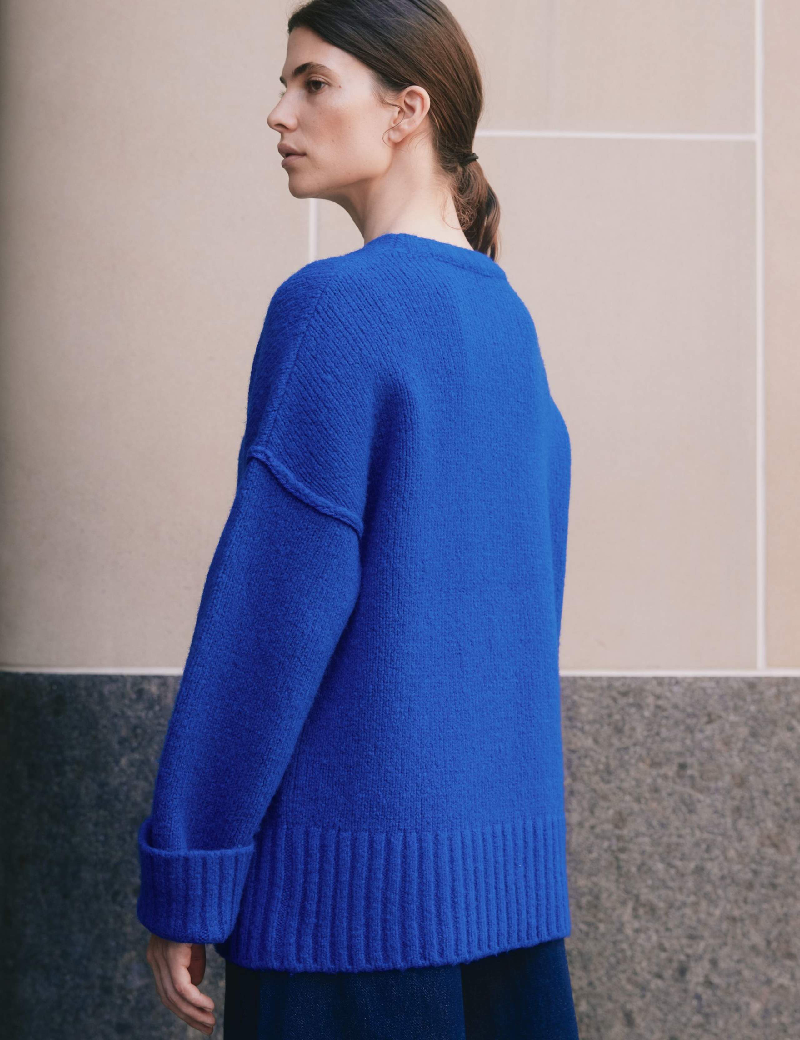 Wool Blend Textured Crew Neck Jumper 3 of 4