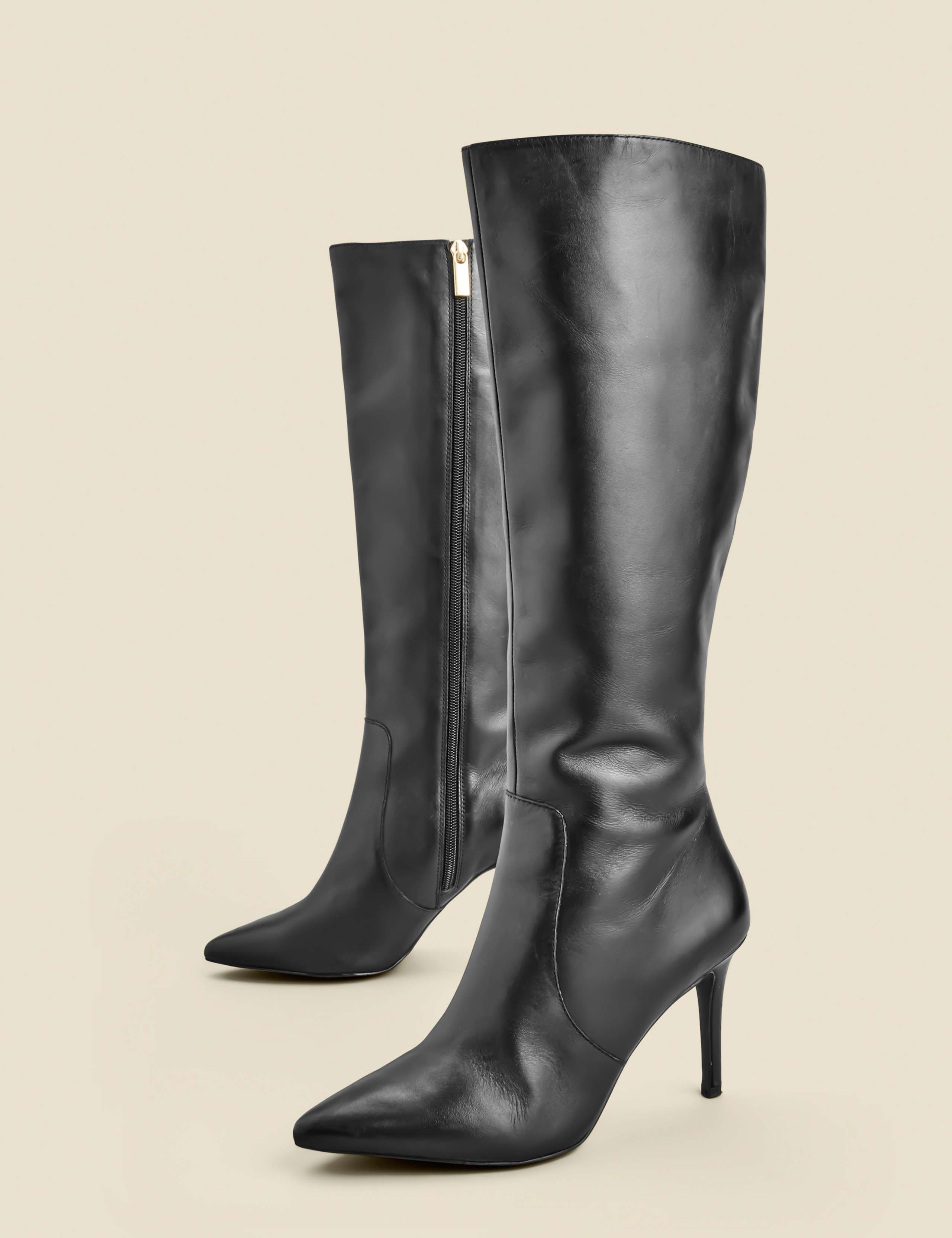Leather Stiletto Heel Knee High Boots 3 of 5