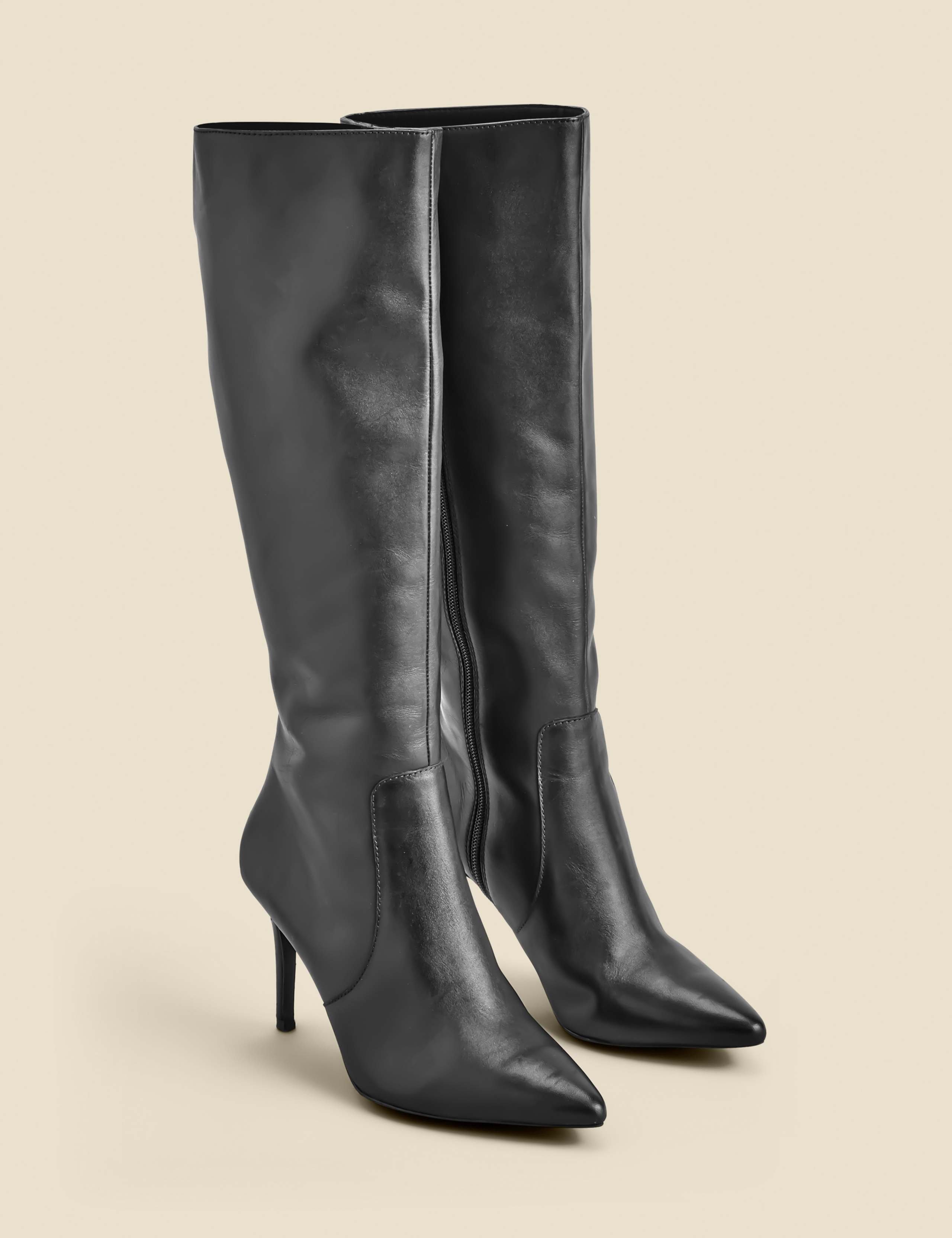 Leather Stiletto Heel Knee High Boots 4 of 5