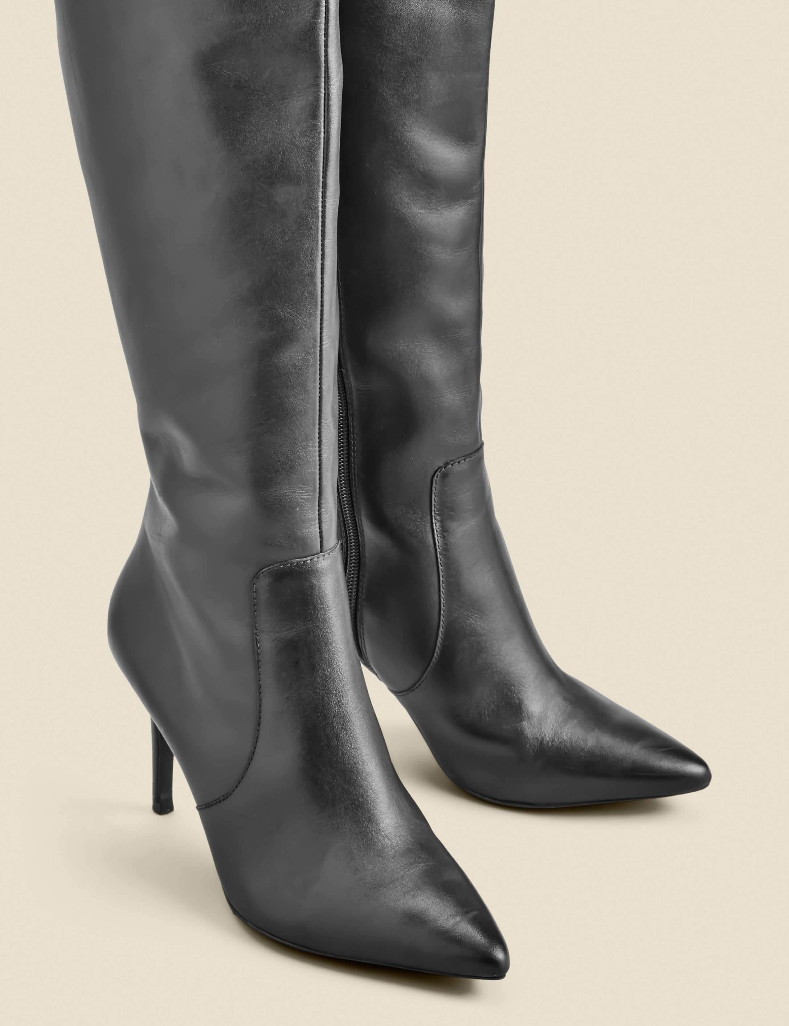 Leather Stiletto Heel Knee High Boots 5 of 5