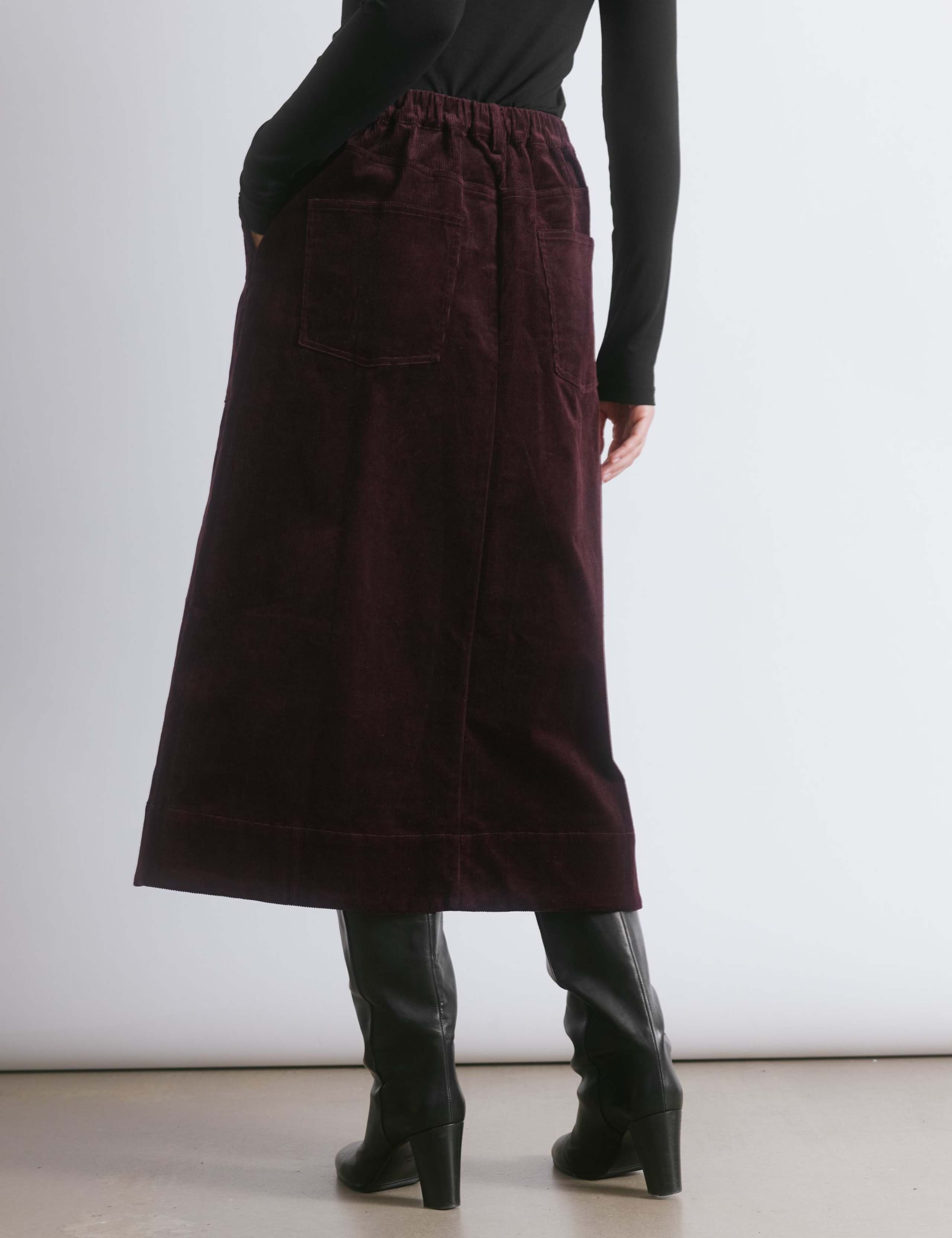 Cord Midi A-Line Skirt 4 of 6