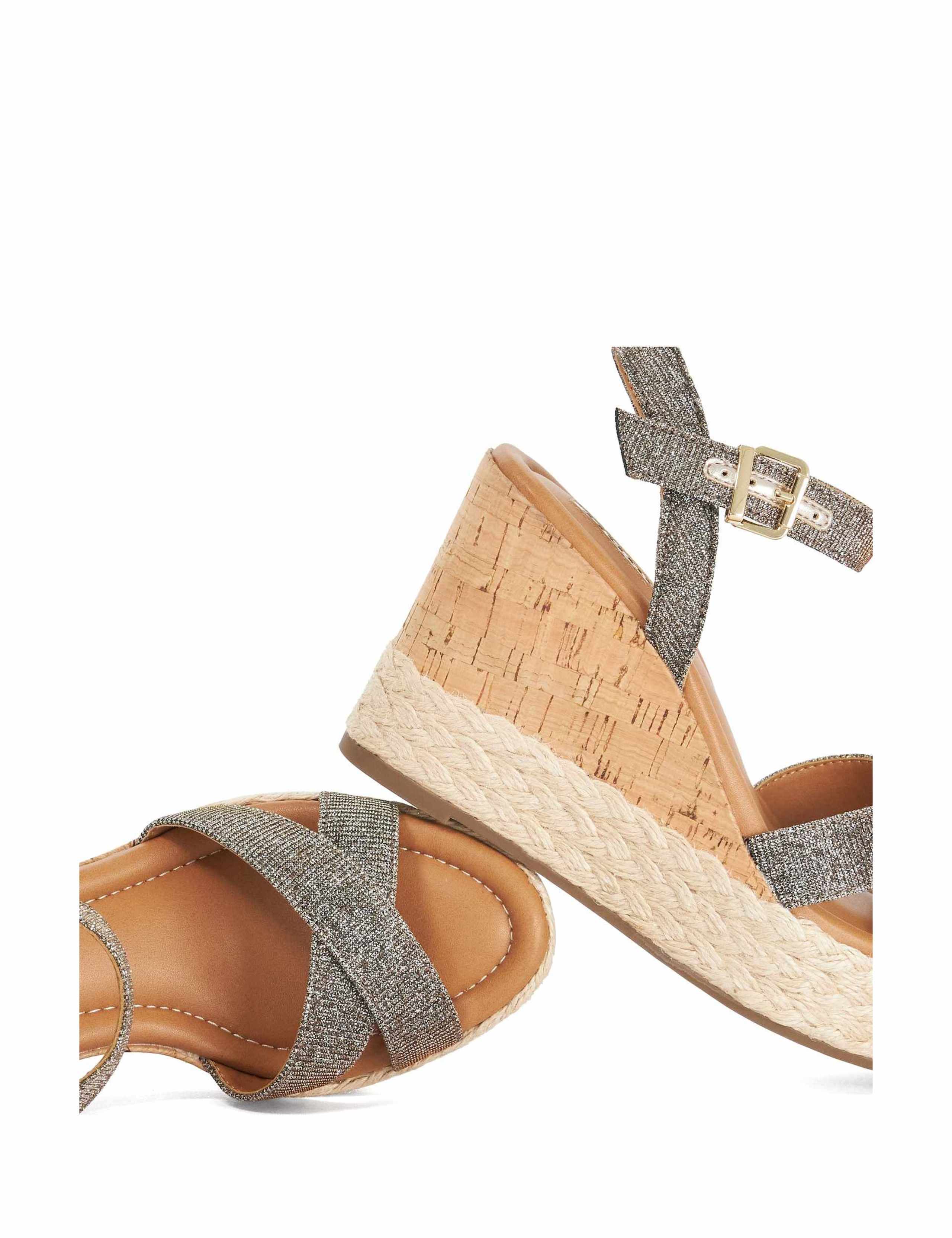 Glitter Ankle Strap Wedge Sandals 6 of 7