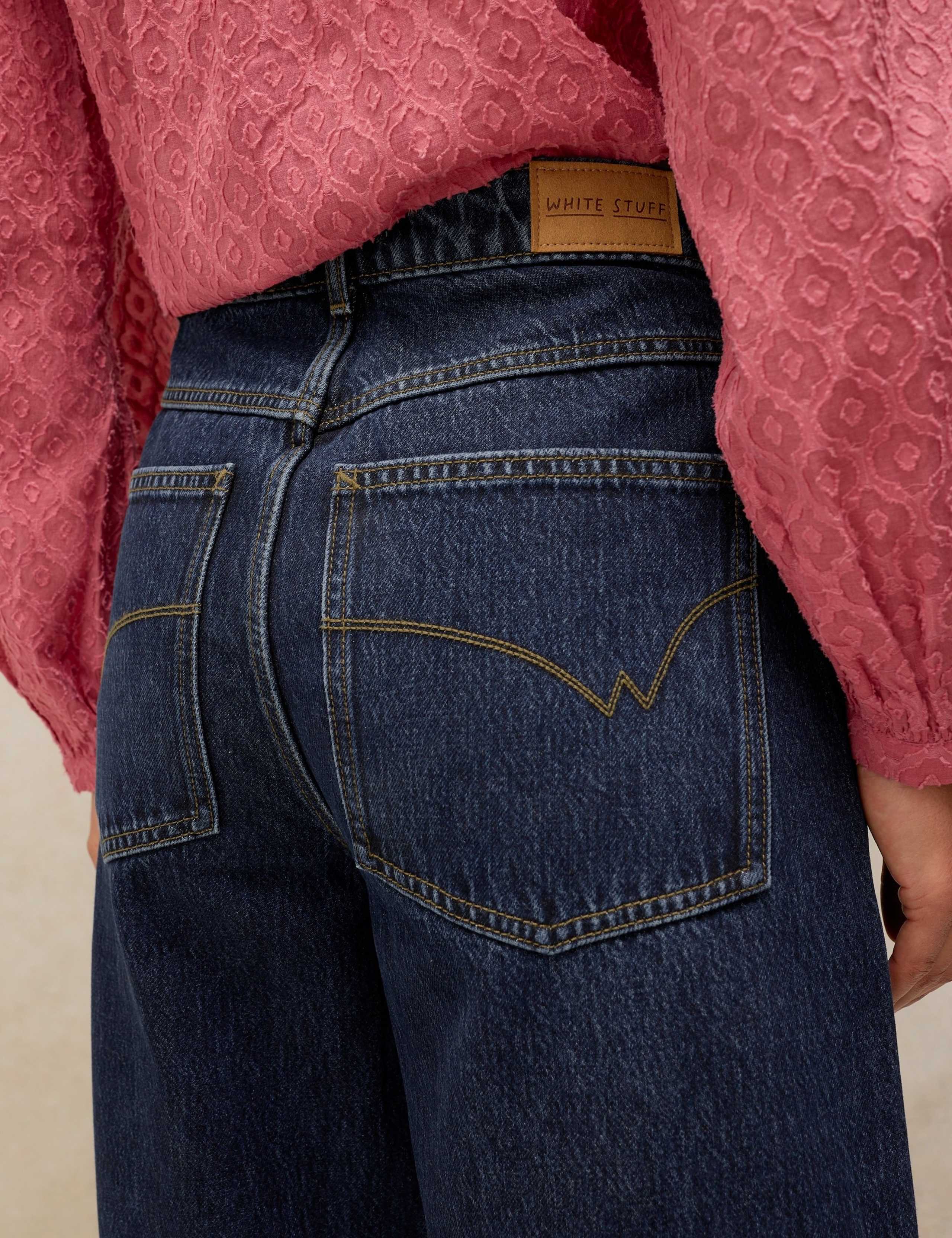 Mid Rise Wide Straight Leg Turn Up Jeans 5 of 6