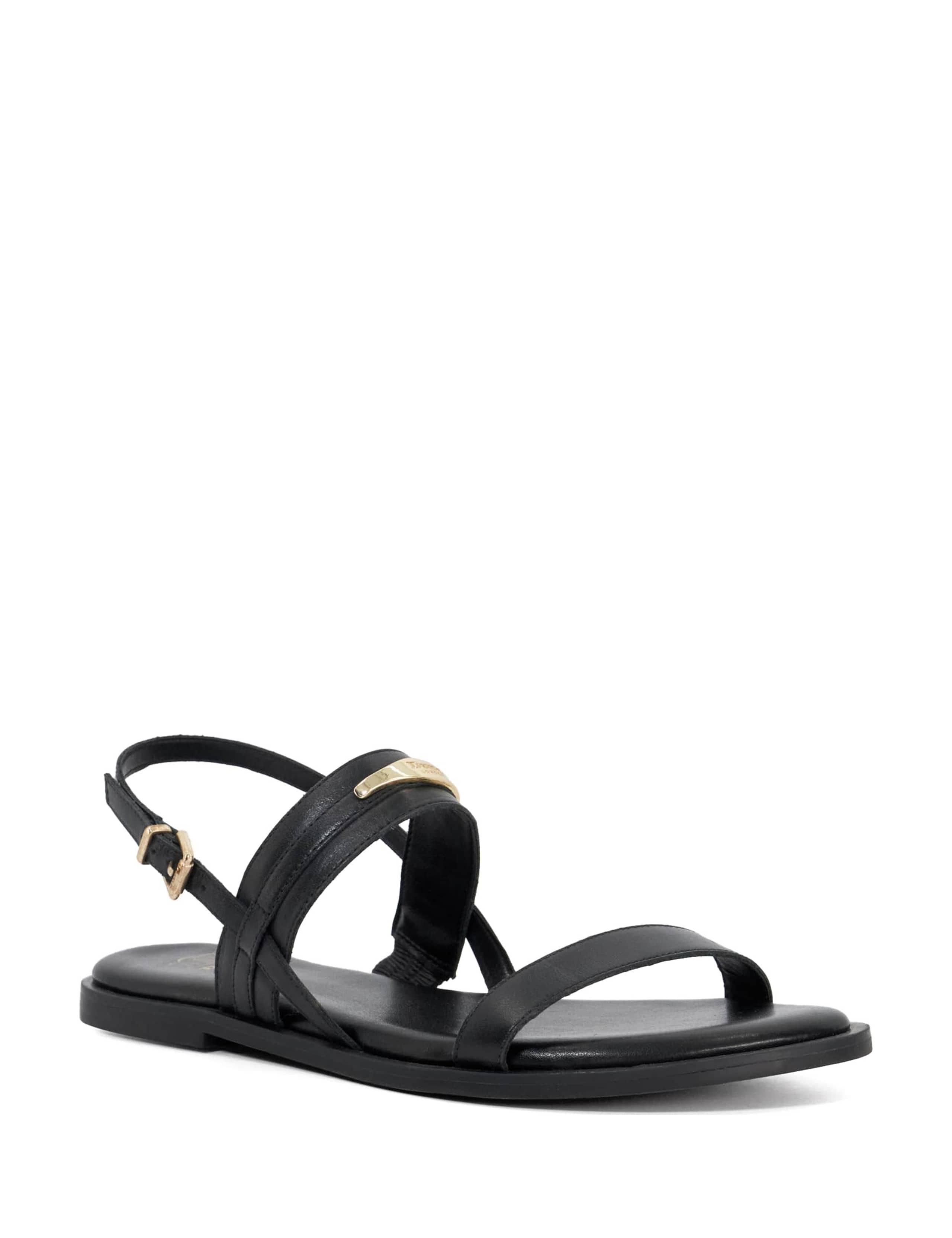 Leather Branded Strappy Flat Sandals 3 of 4