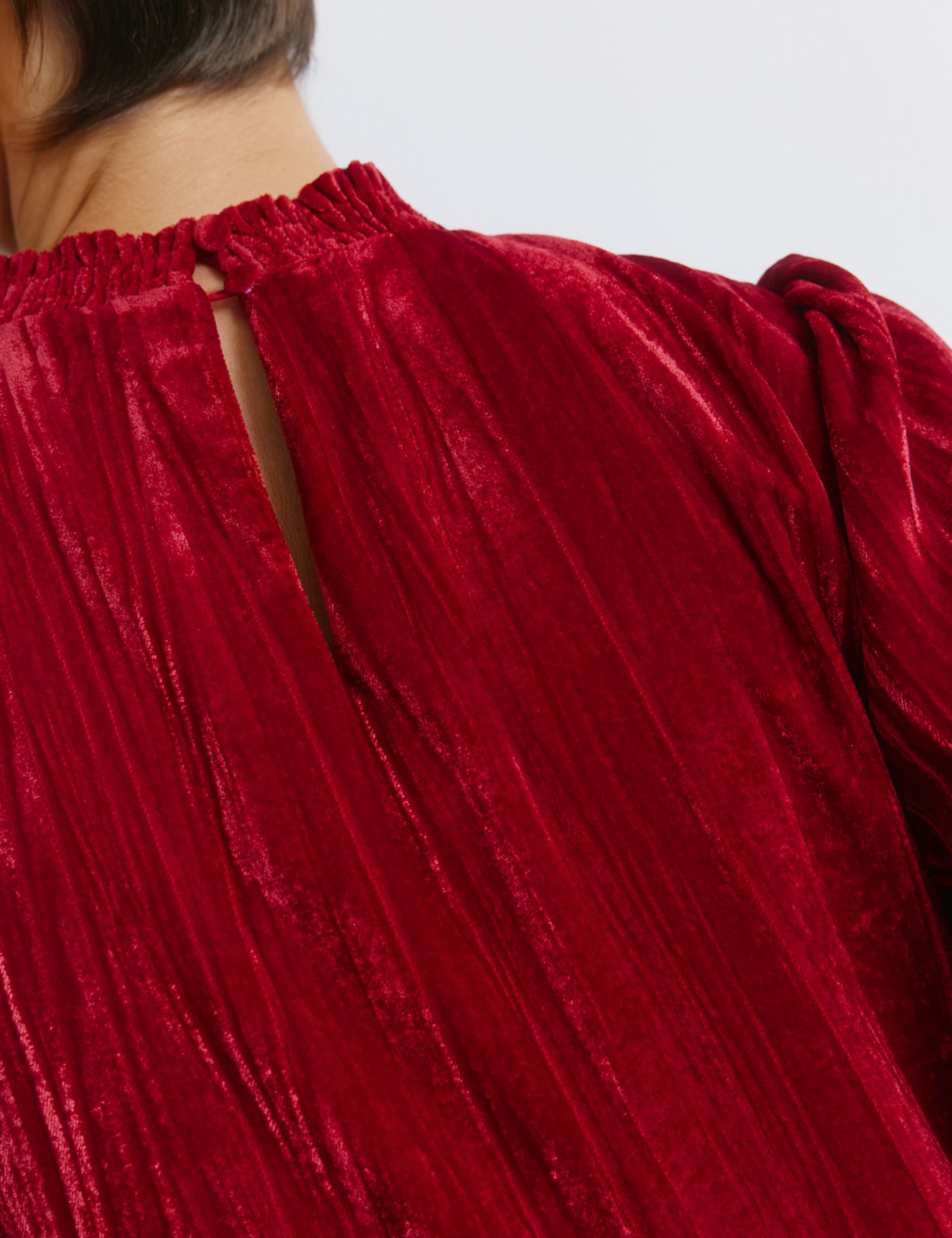 Crushed Velvet High Neck Mini Skater Dress 5 of 5