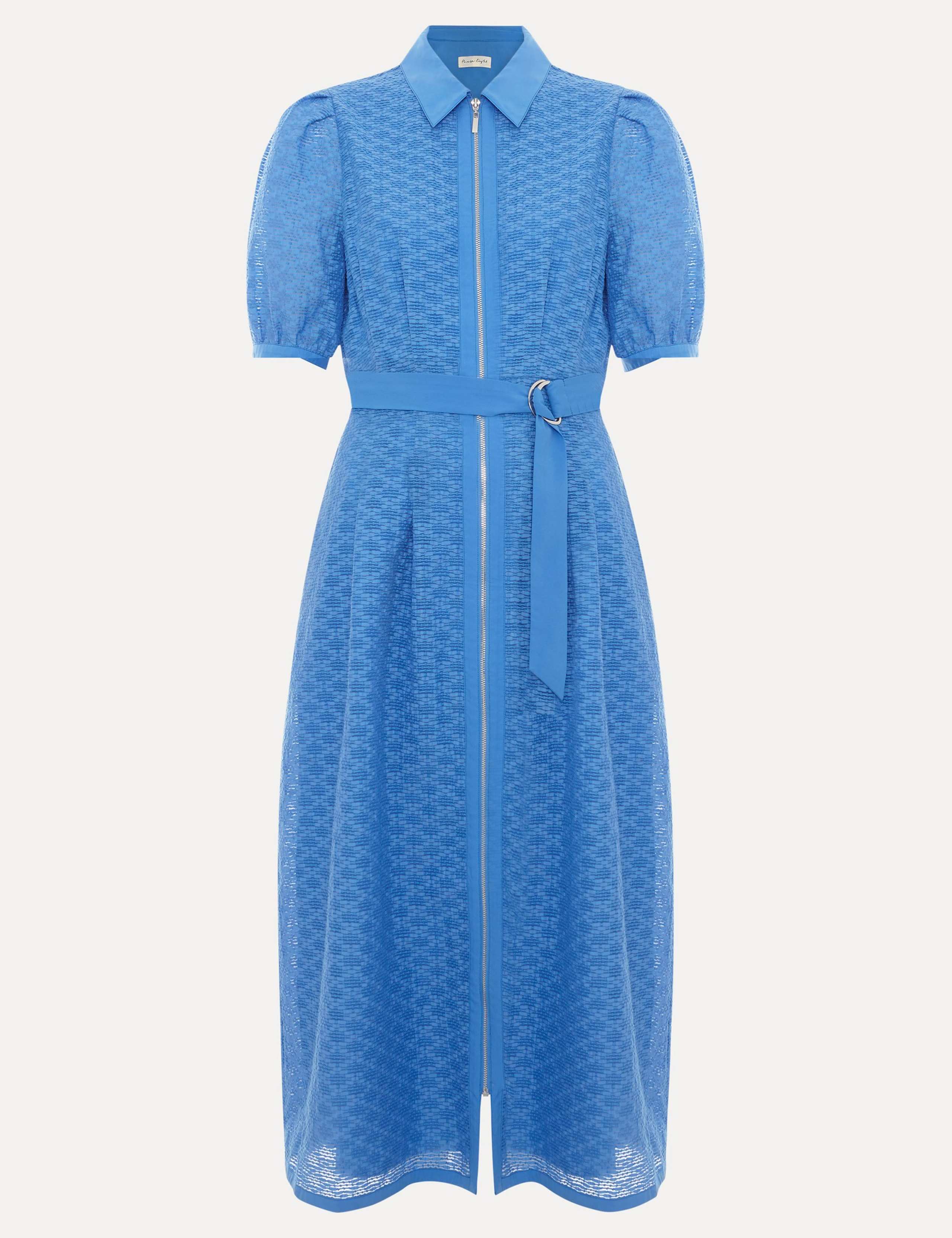 Cotton Rich Textured Midi Shirt Dress 2 of 7