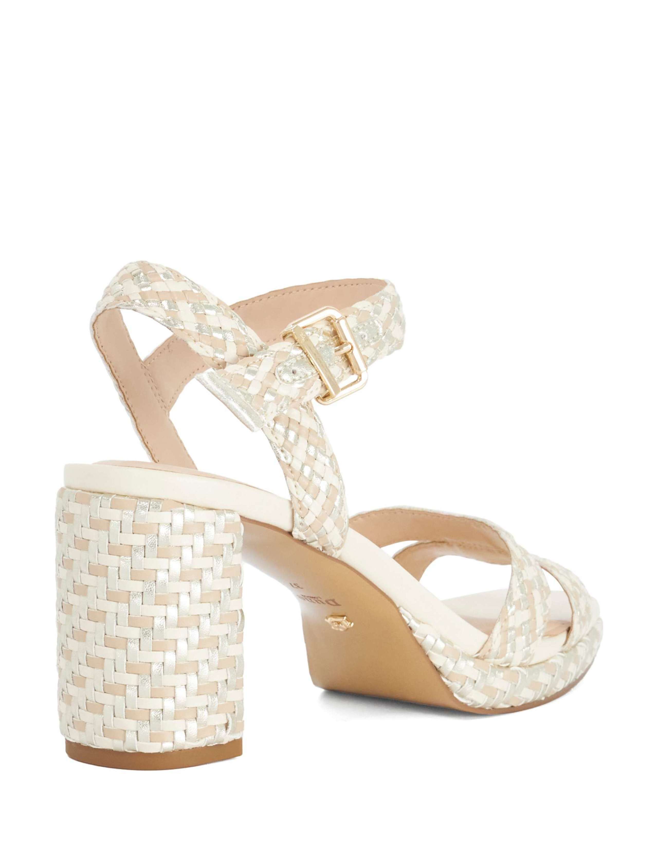 Woven Ankle Strap Block Heel Sandals 2 of 5