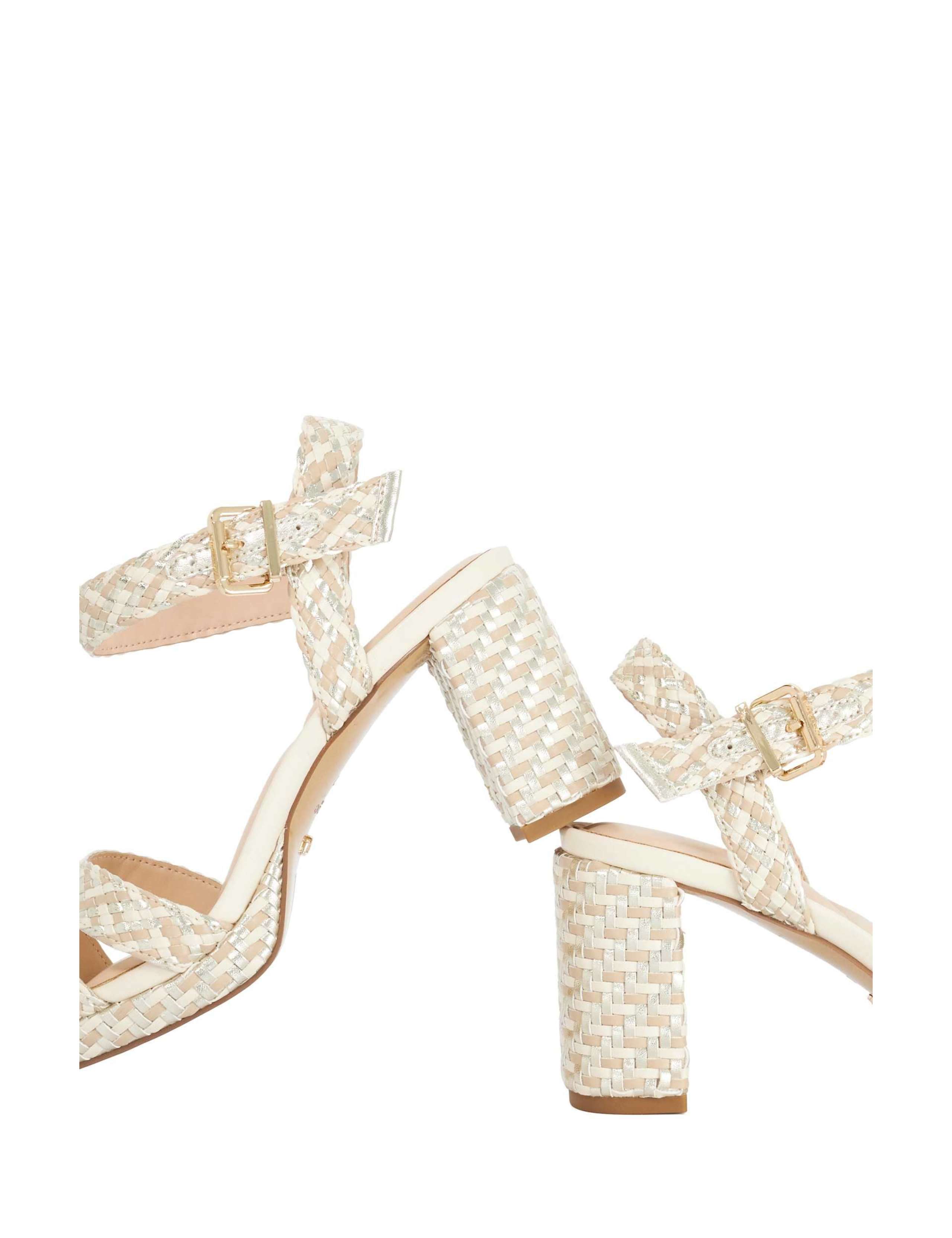 Woven Ankle Strap Block Heel Sandals 4 of 5