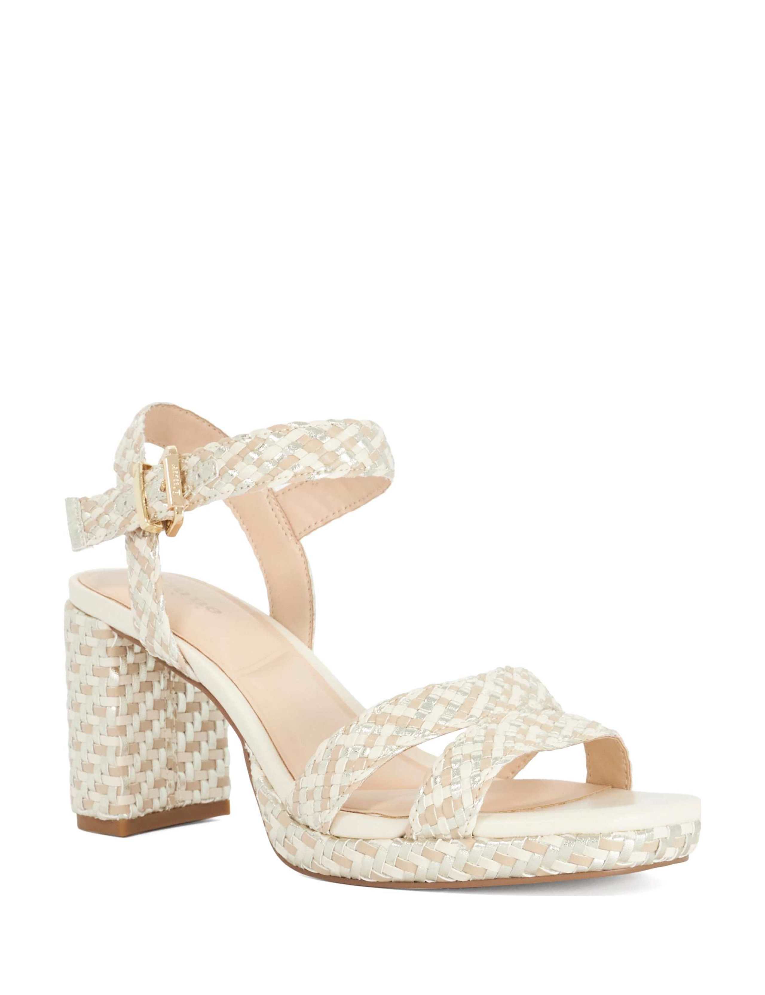 Woven Ankle Strap Block Heel Sandals 5 of 5