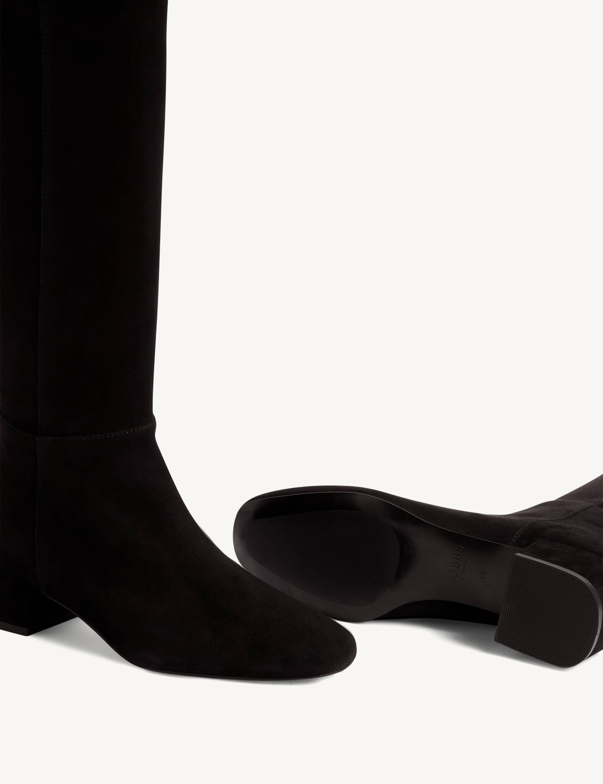 Suede Block Heel Knee High Boots 6 of 6