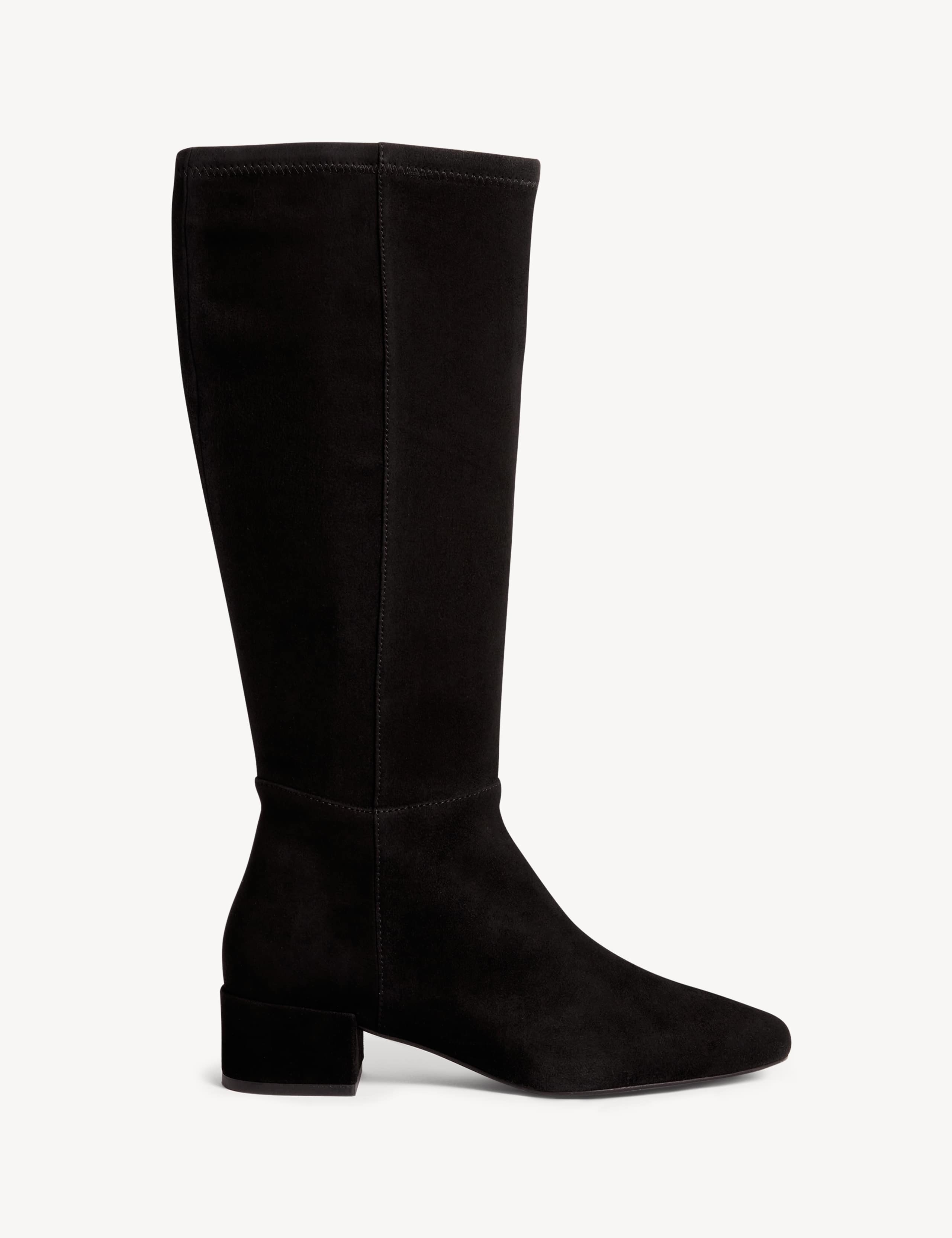 Suede Block Heel Knee High Boots 2 of 6