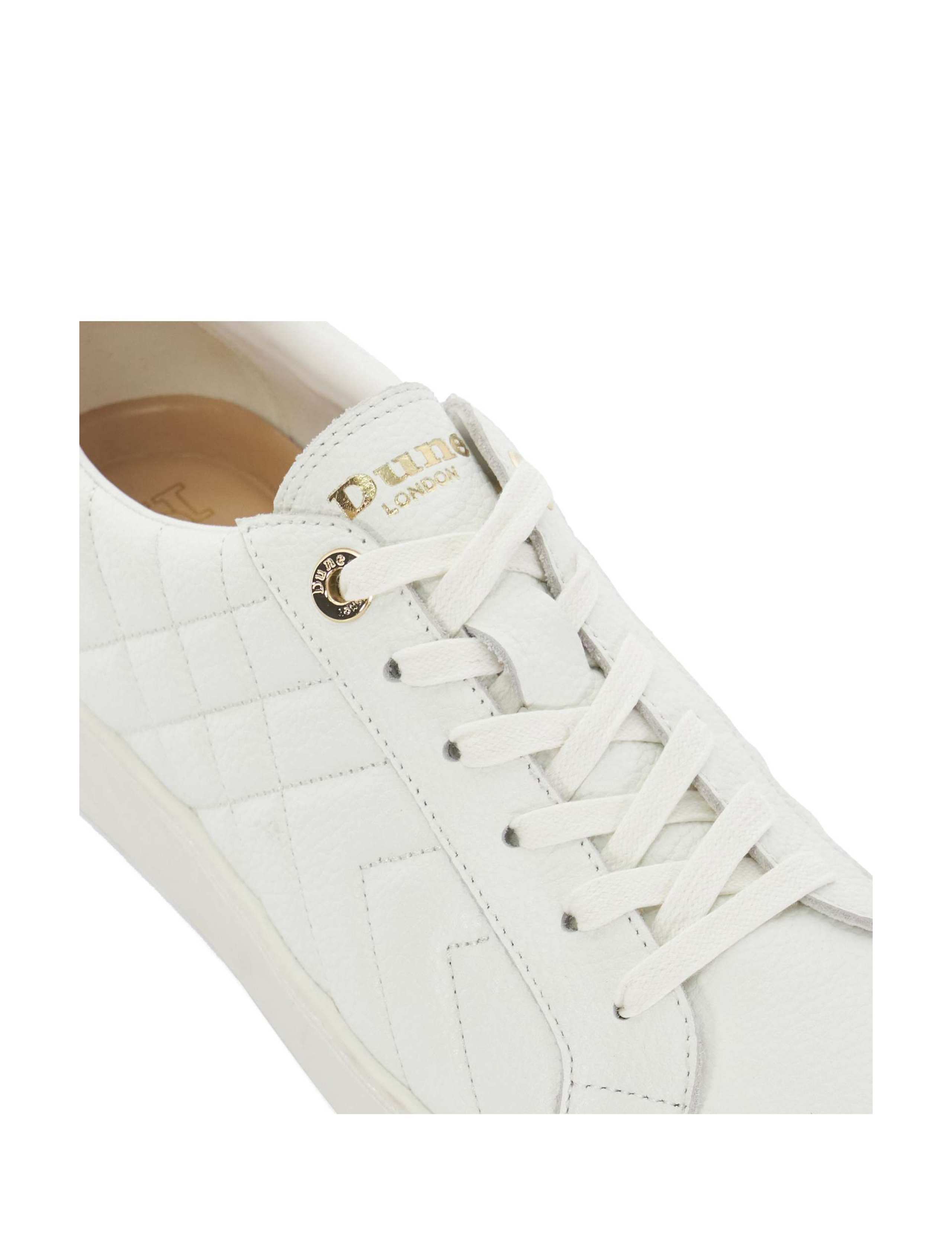 Wide Fit Leather Lace Up Quilted Trainers 5 of 5
