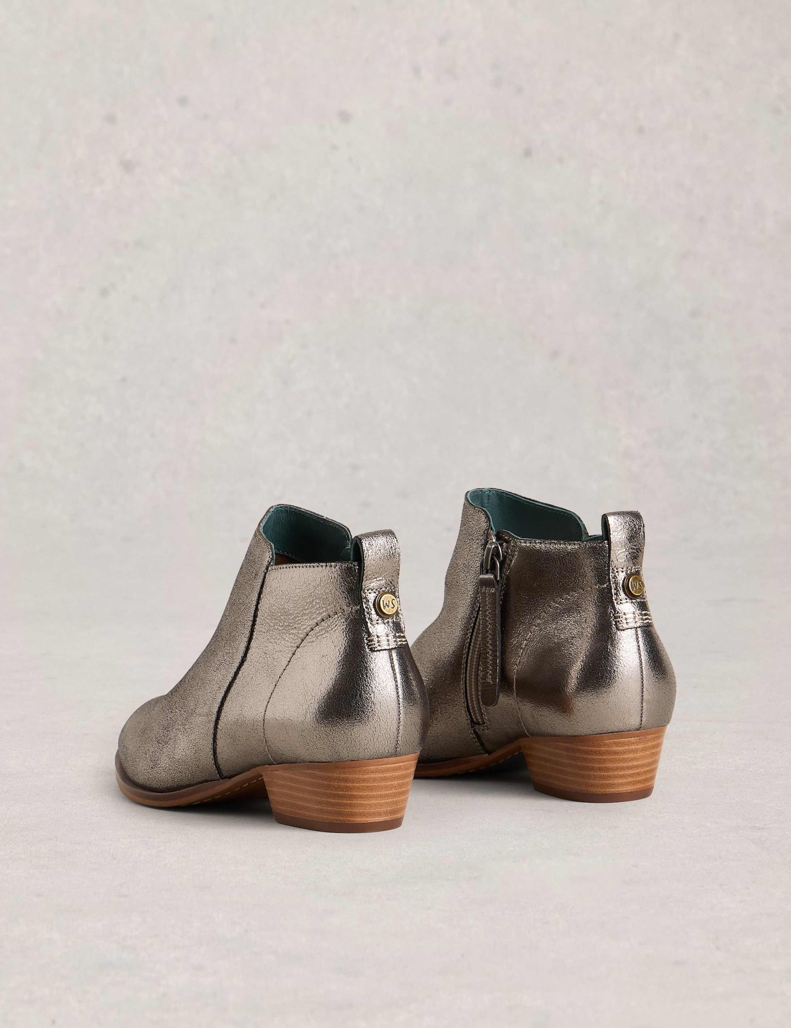 Leather Chelsea Metallic Ankle Boot 3 of 4