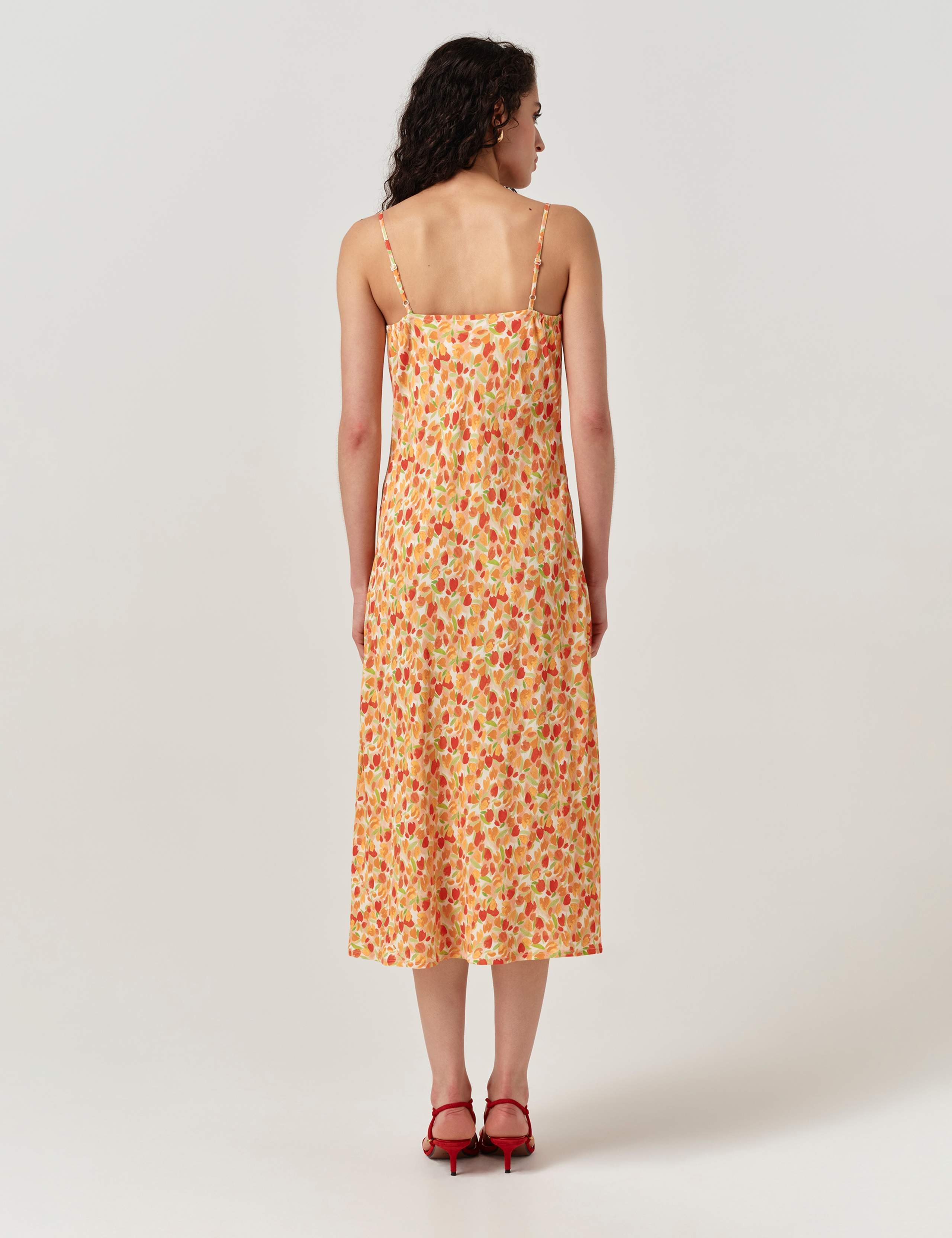 Crepe Floral Cowl Neck Midi Slip Dress 6 of 6