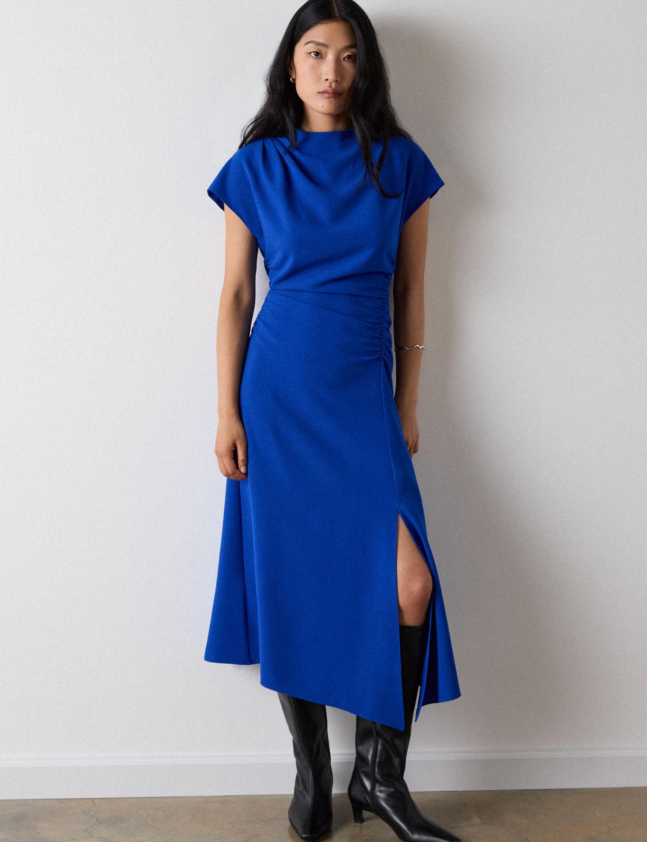 Crepe Midi Waisted Dress 3 of 5