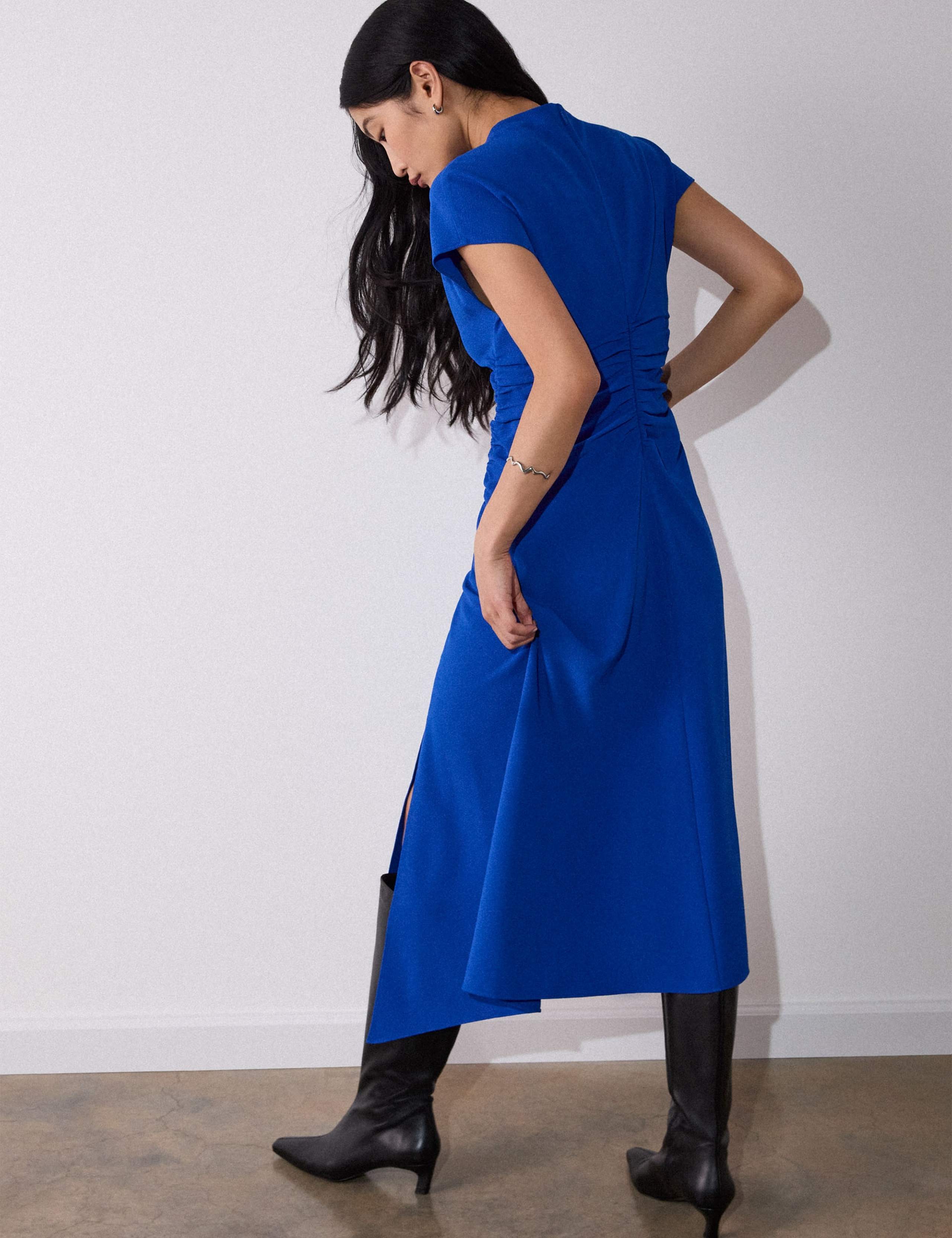 Crepe Midi Waisted Dress 4 of 5
