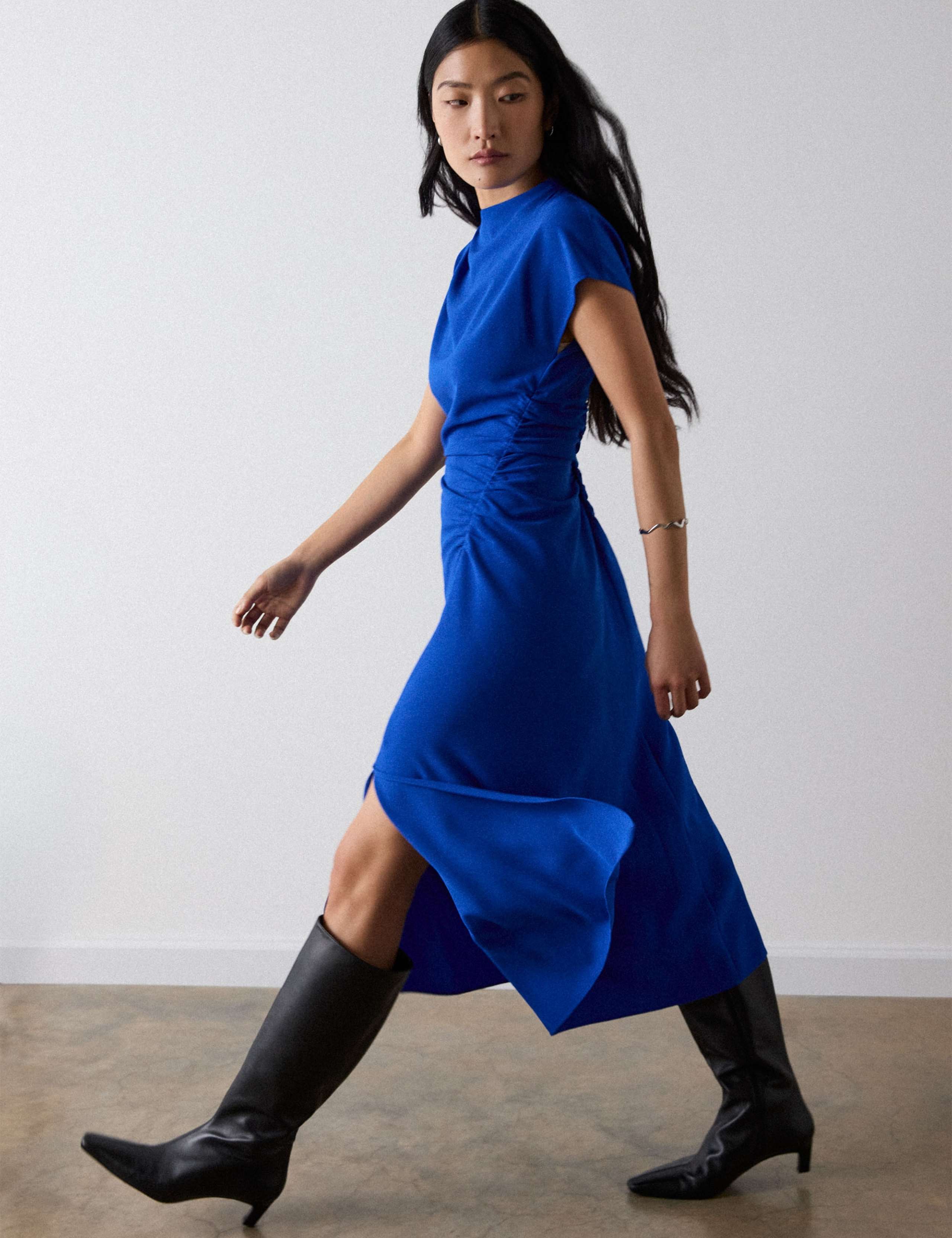 Crepe Midi Waisted Dress 5 of 5