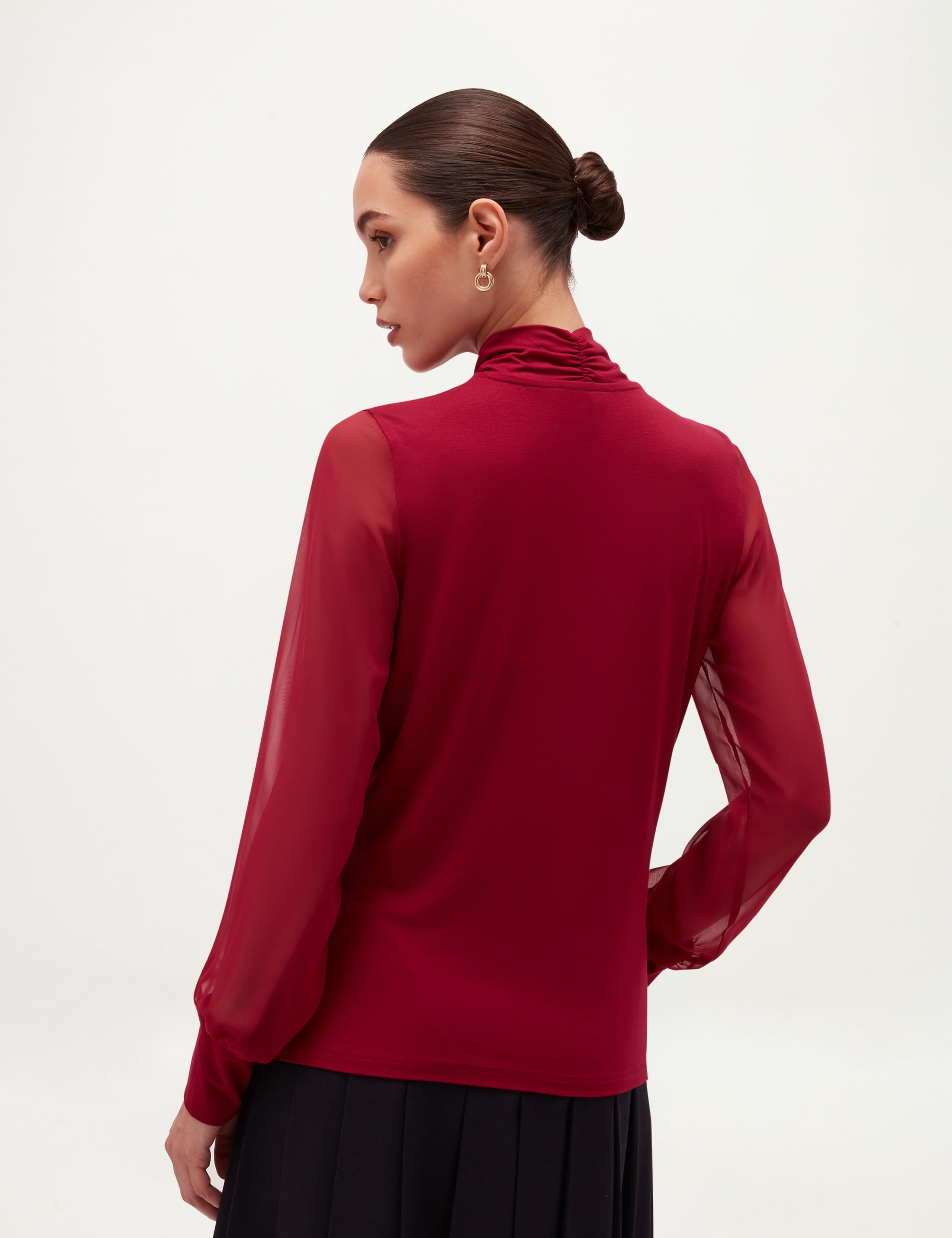 Twist Neck Long Sleeve Jersey Top 3 of 7