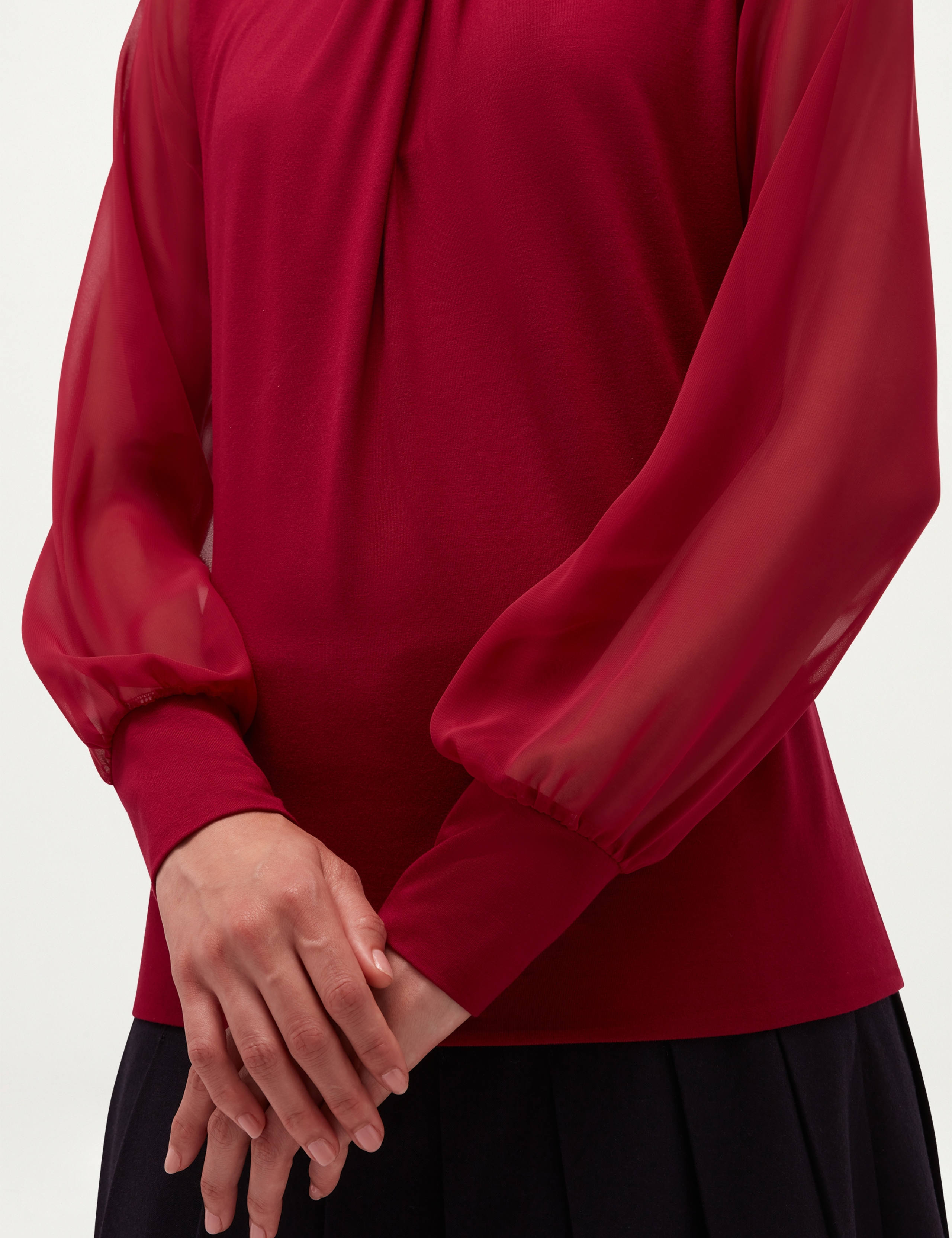 Twist Neck Long Sleeve Jersey Top 6 of 7