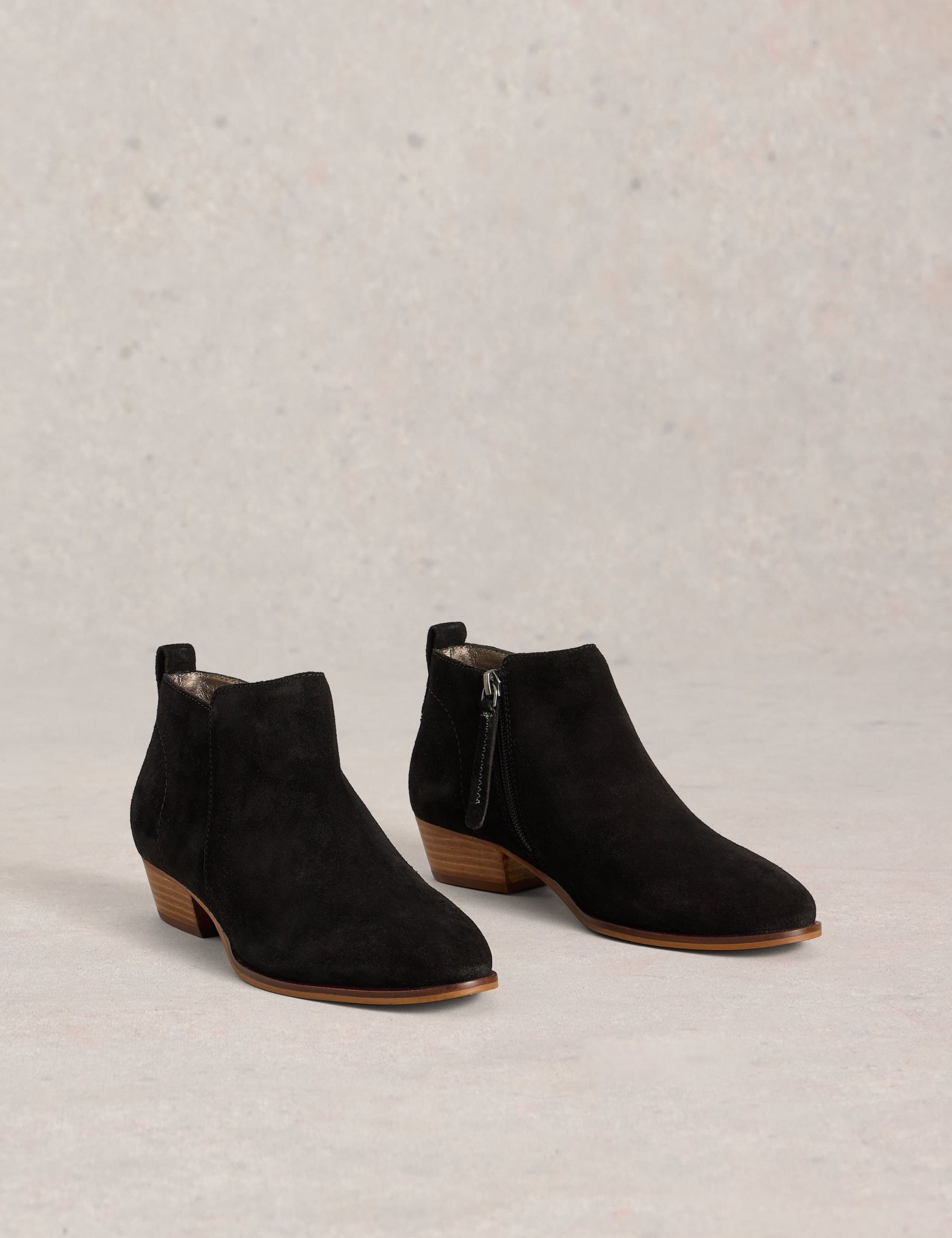 Suede Block Heel Ankle Boots 2 of 4