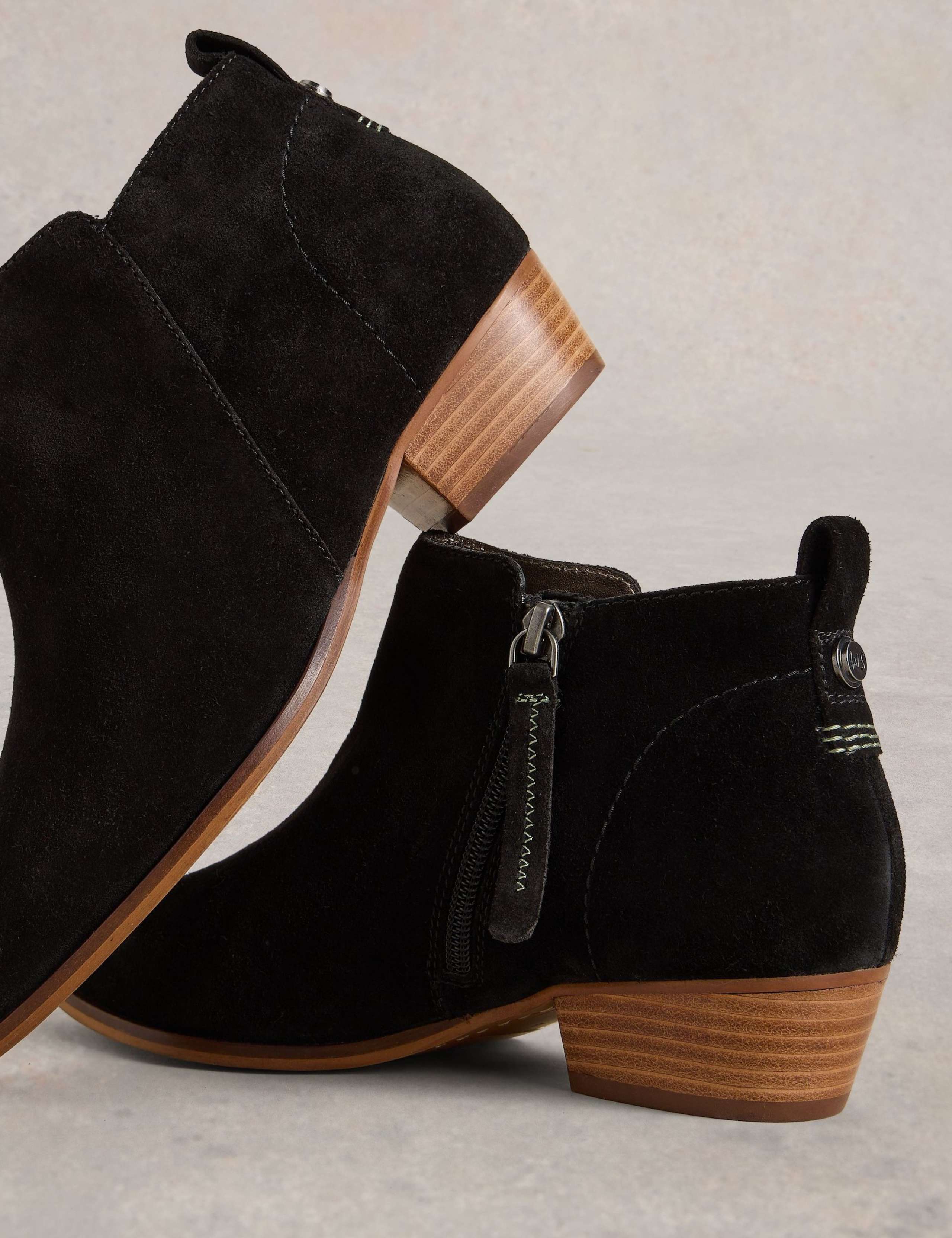 Suede Block Heel Ankle Boots 3 of 4