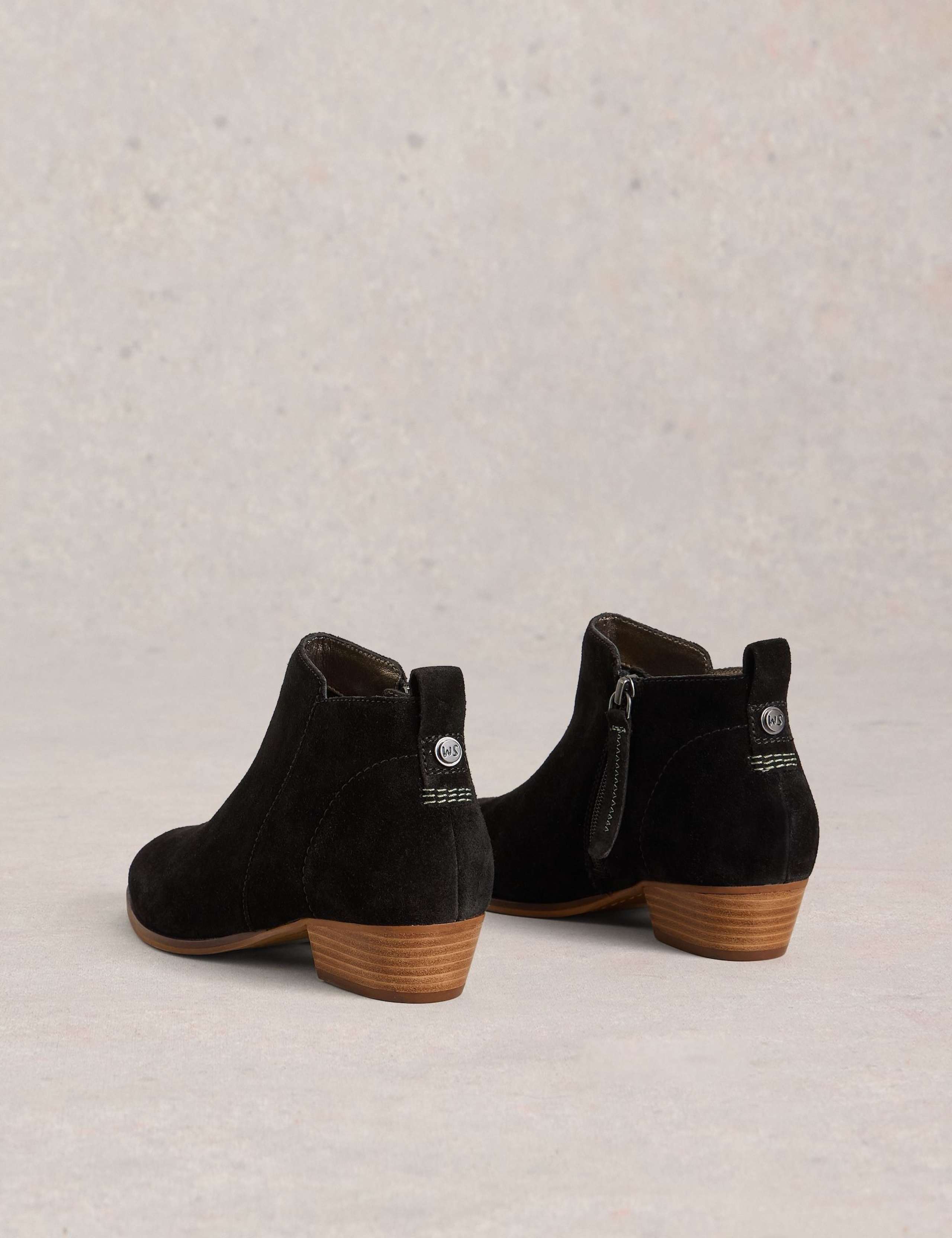 Suede Block Heel Ankle Boots 4 of 4