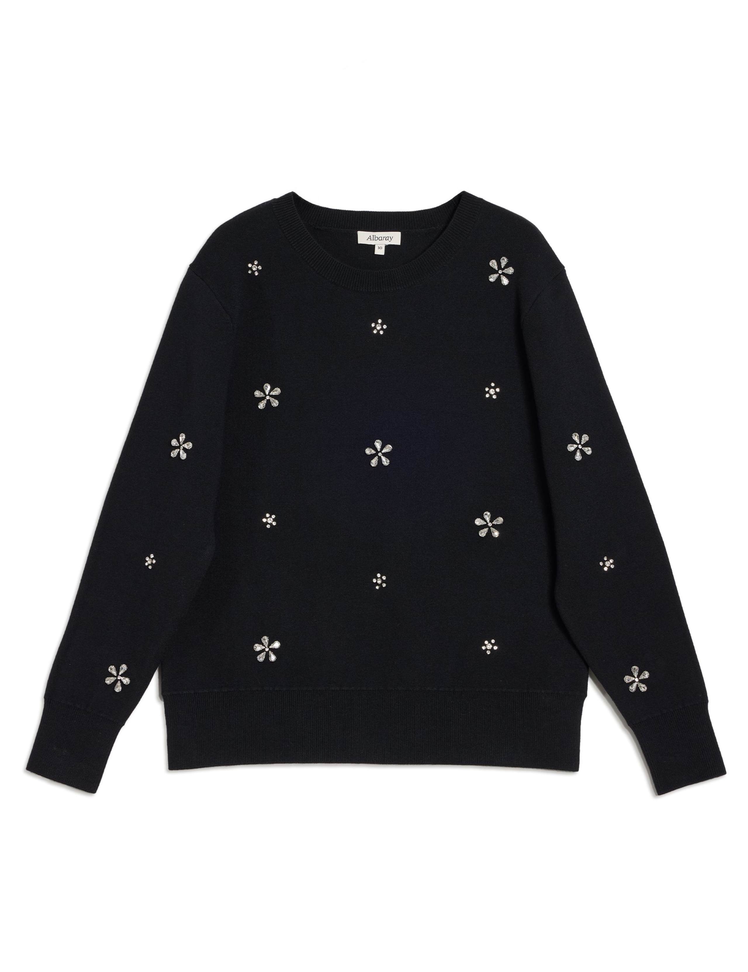 Embellished Crew Neck Jumper with Wool 2 of 4