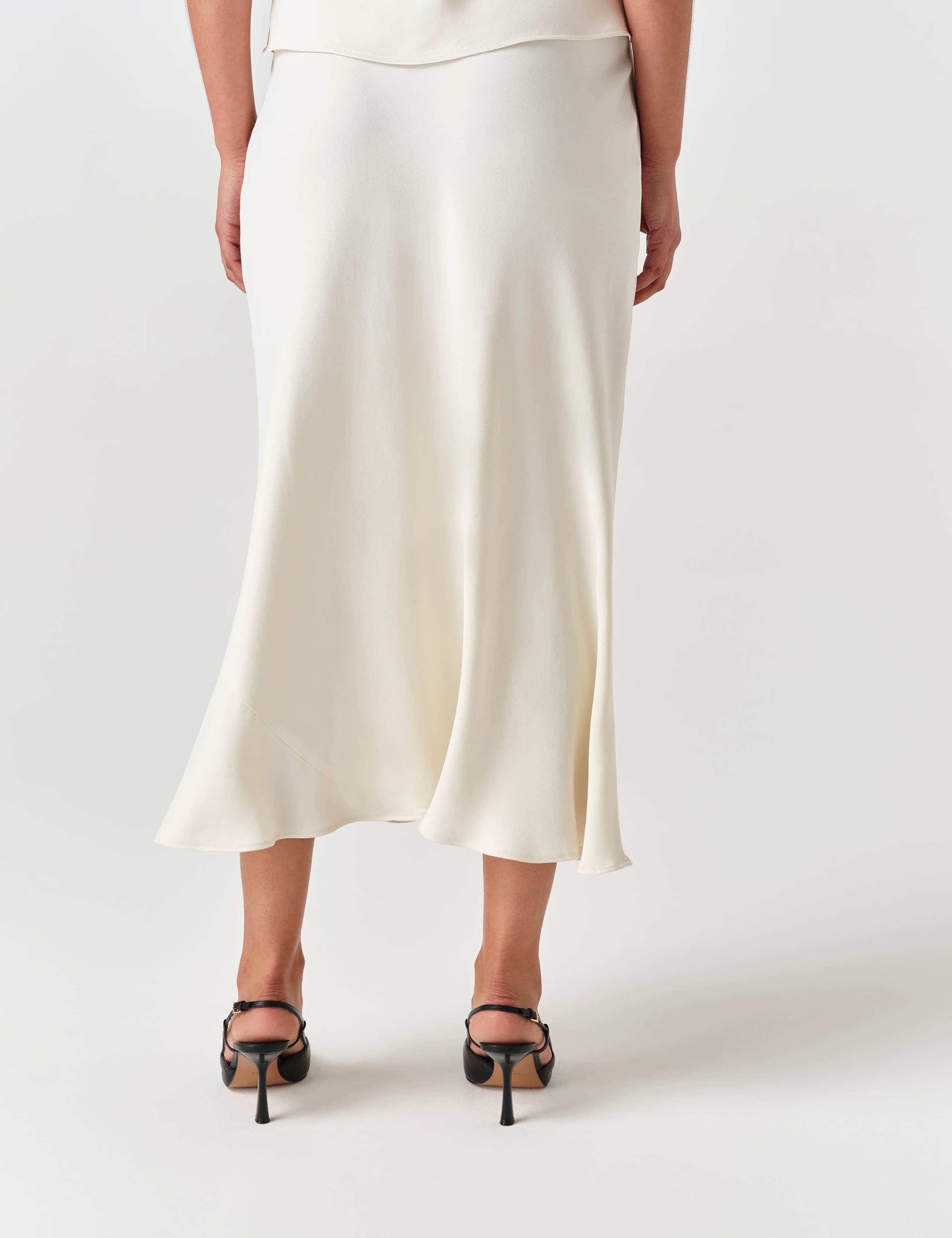 Satin Midi Slip Skirt 3 of 7