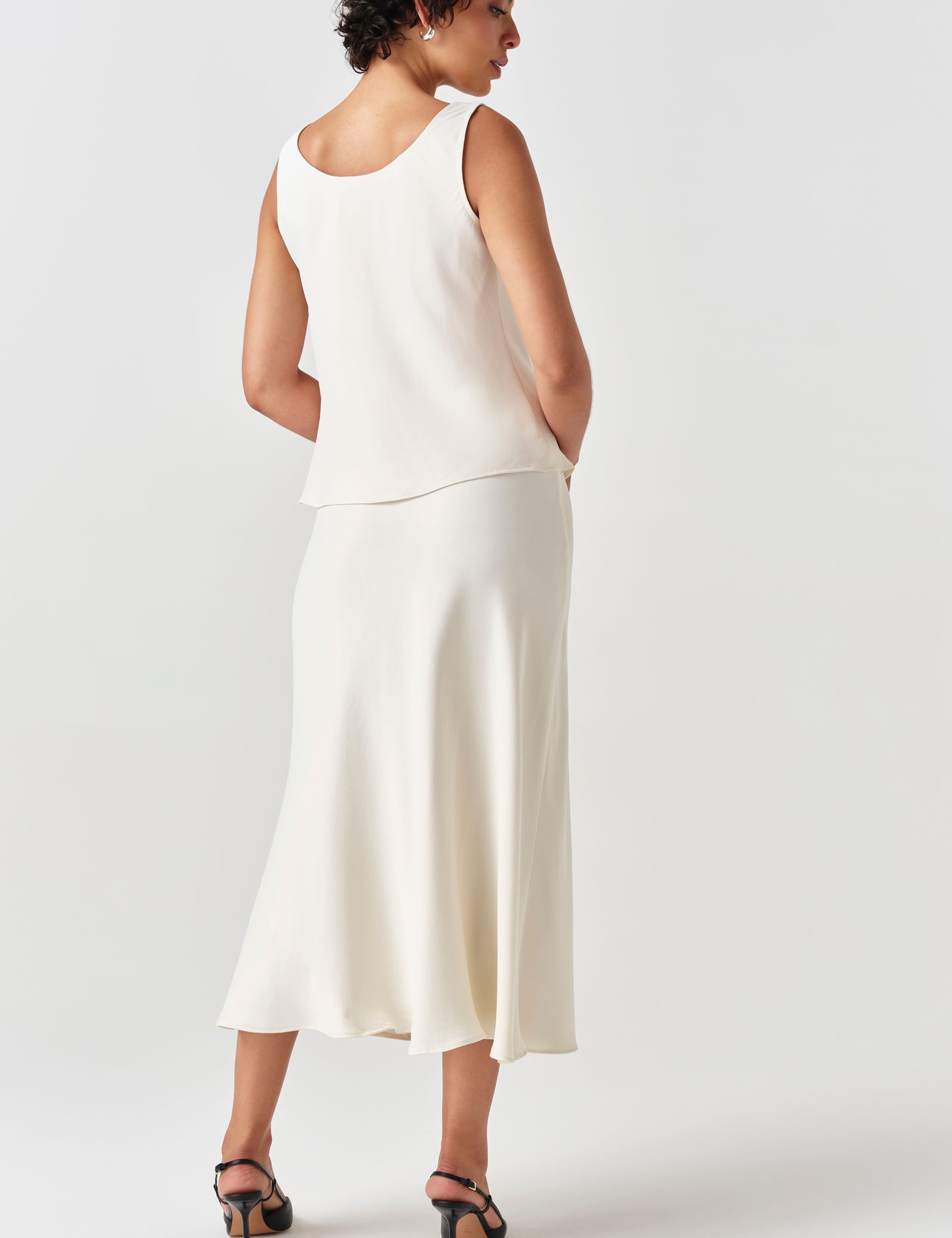 Satin Midi Slip Skirt 5 of 7