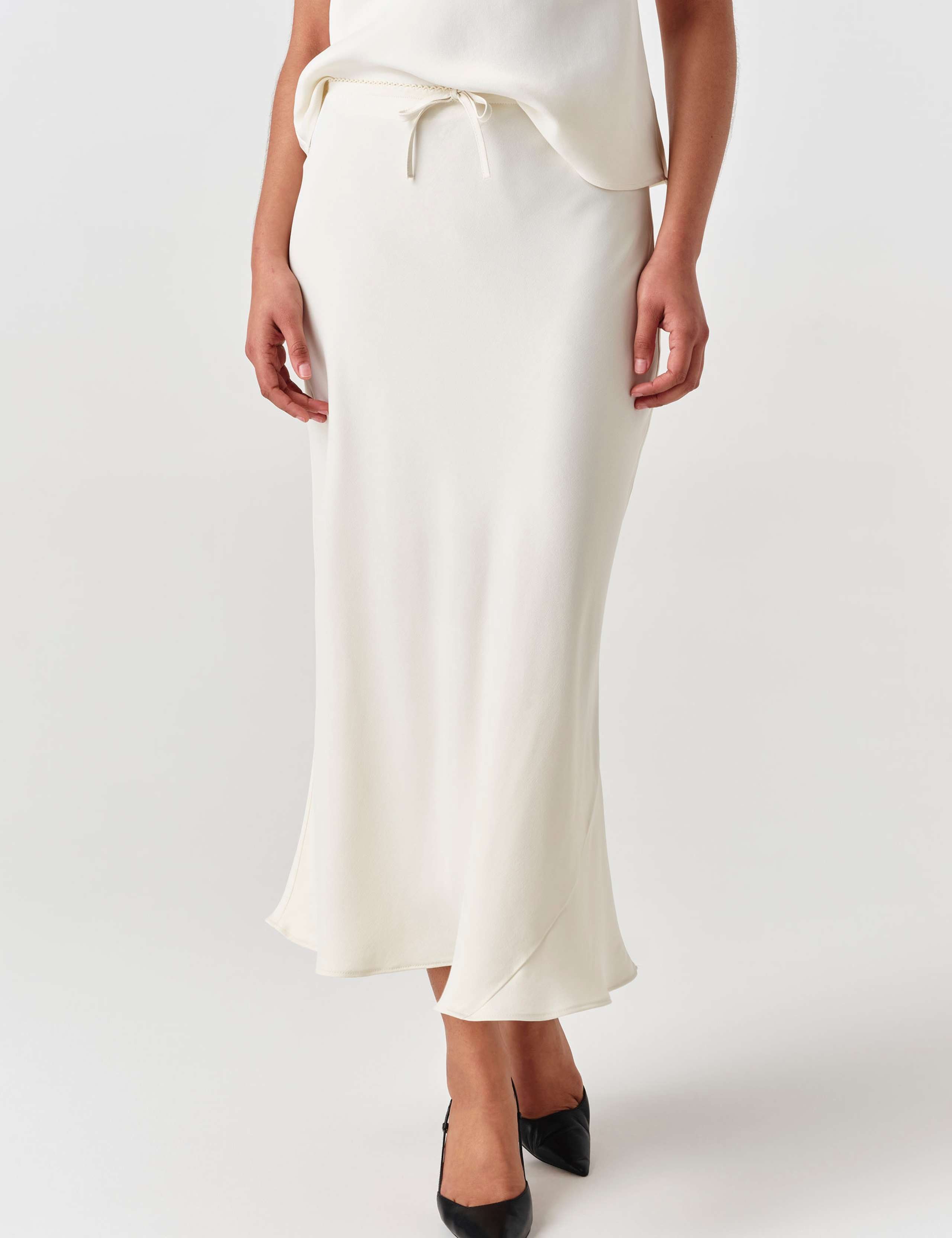 Satin Midi Slip Skirt 6 of 7