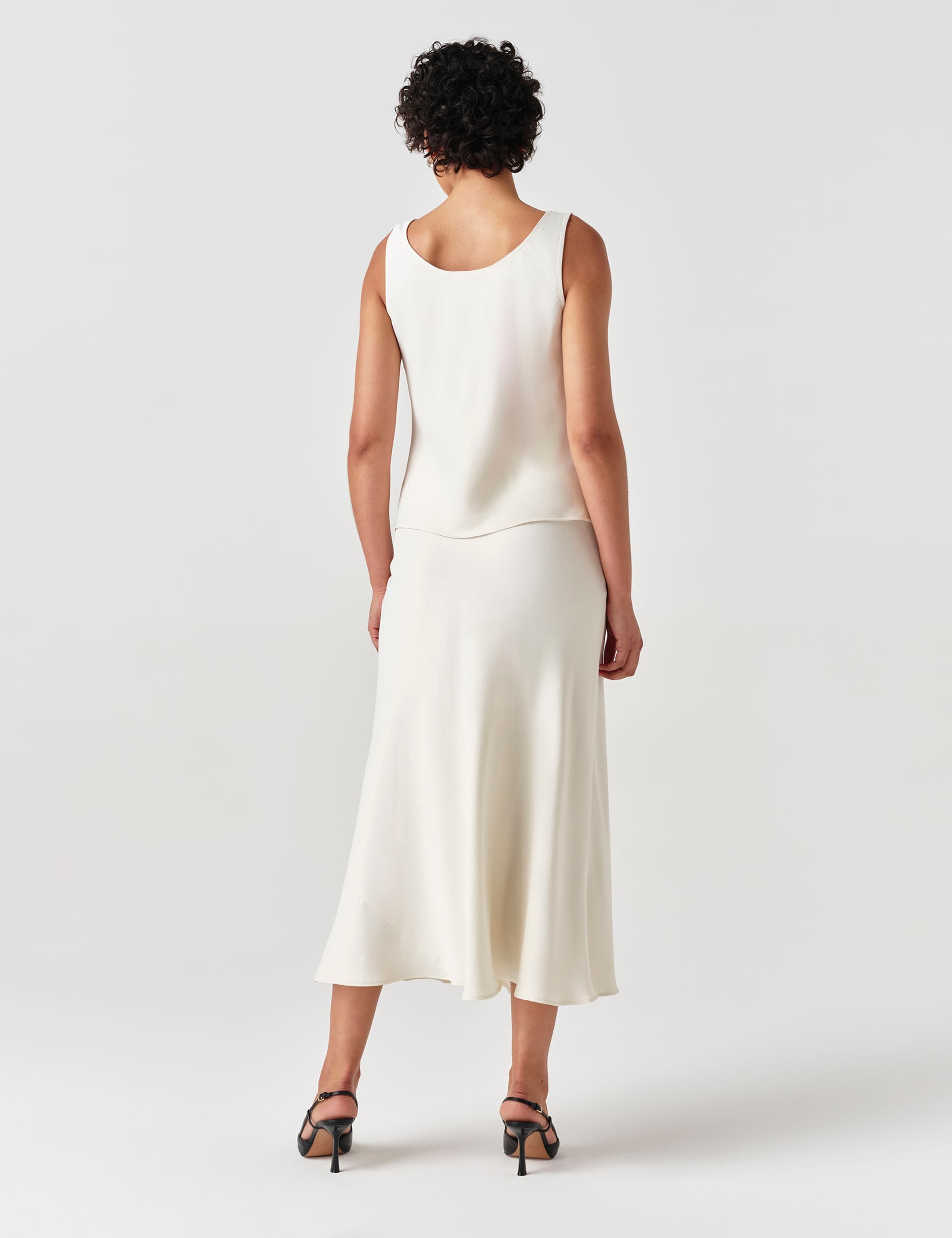 Satin Midi Slip Skirt 7 of 7