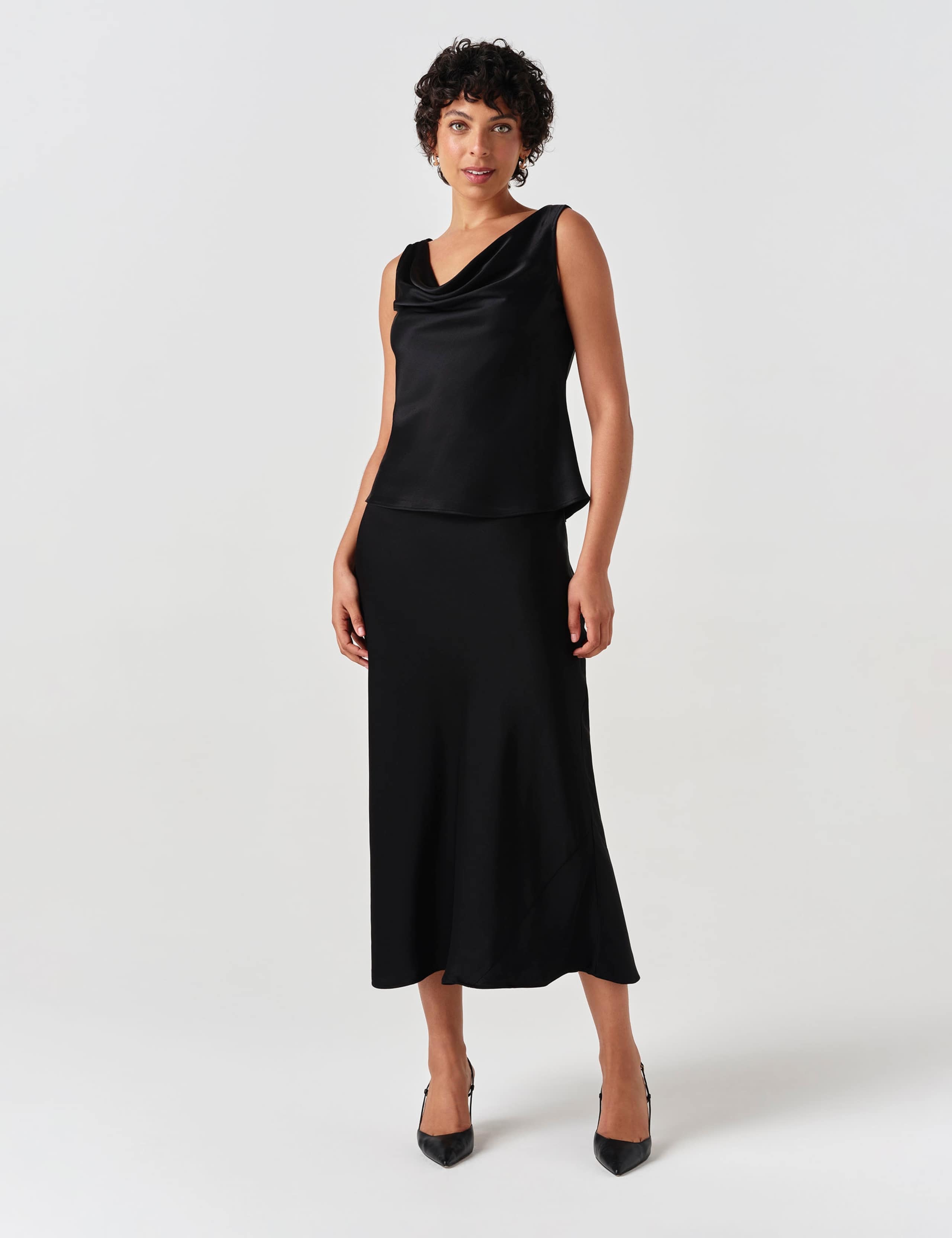 Satin Midi Slip Skirt 5 of 6