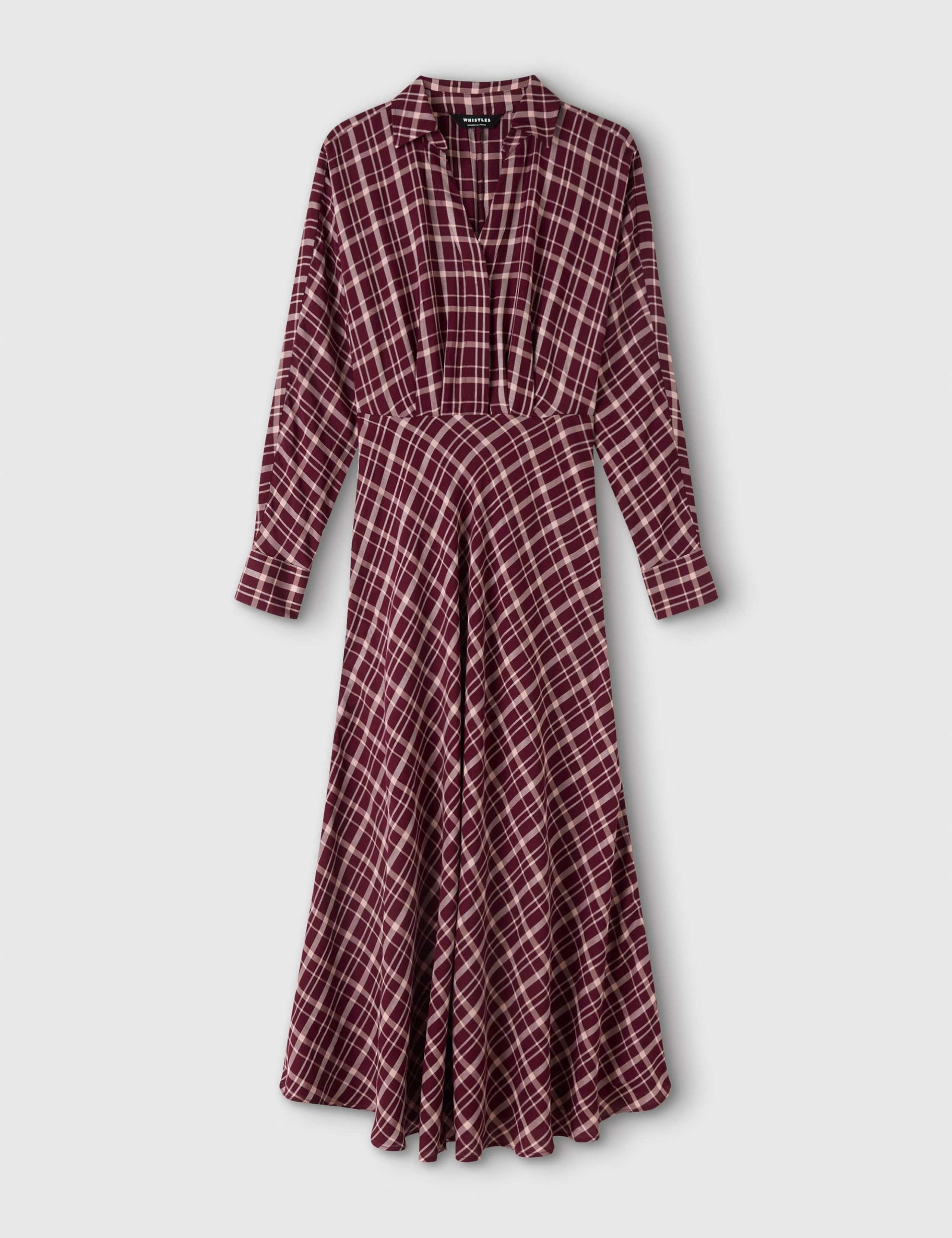 Checked Button Through Midi Shirt Dress 2 of 6