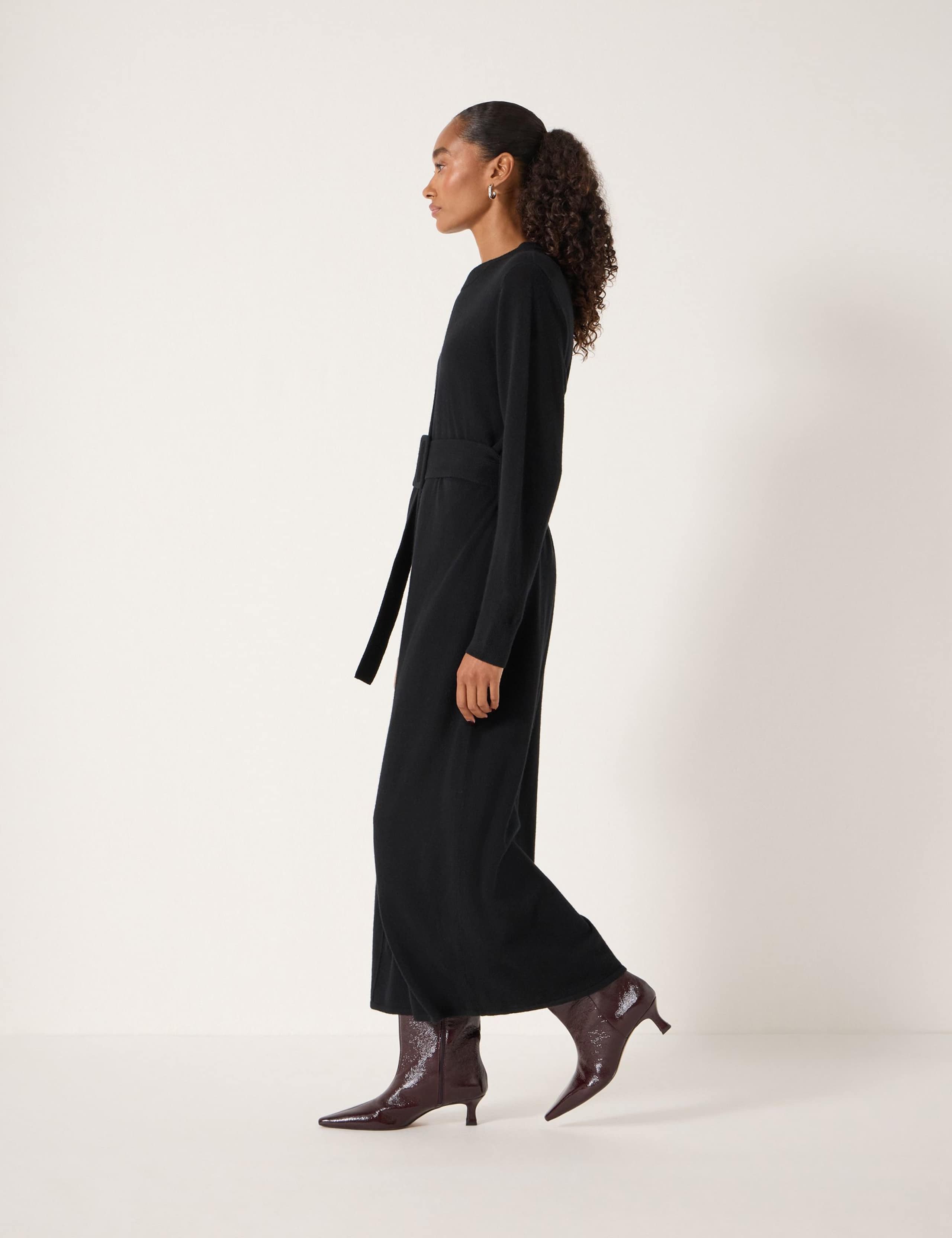 Pure Wool Belted Midi Jumper Dress 3 of 4